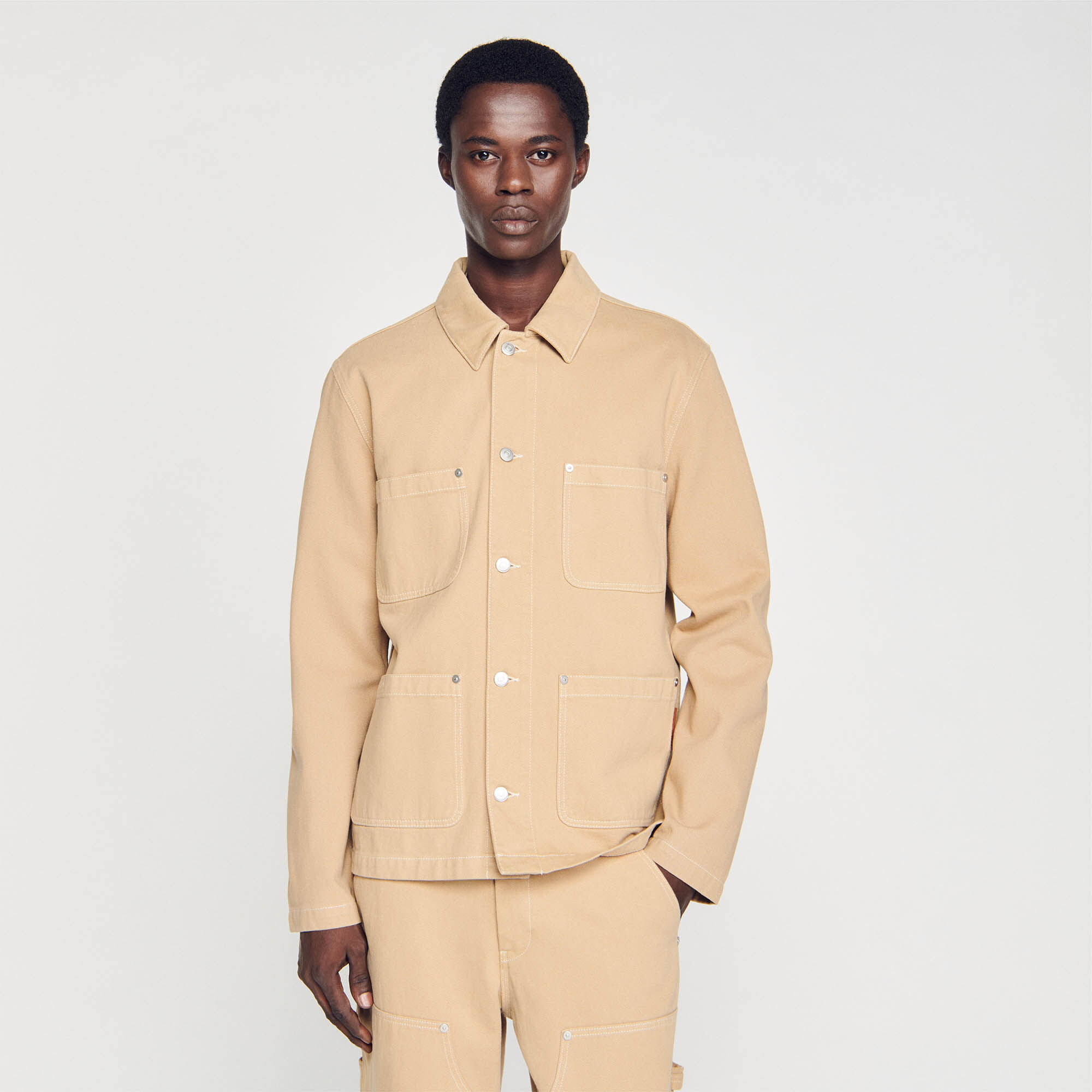 Beige worker jacket sale
