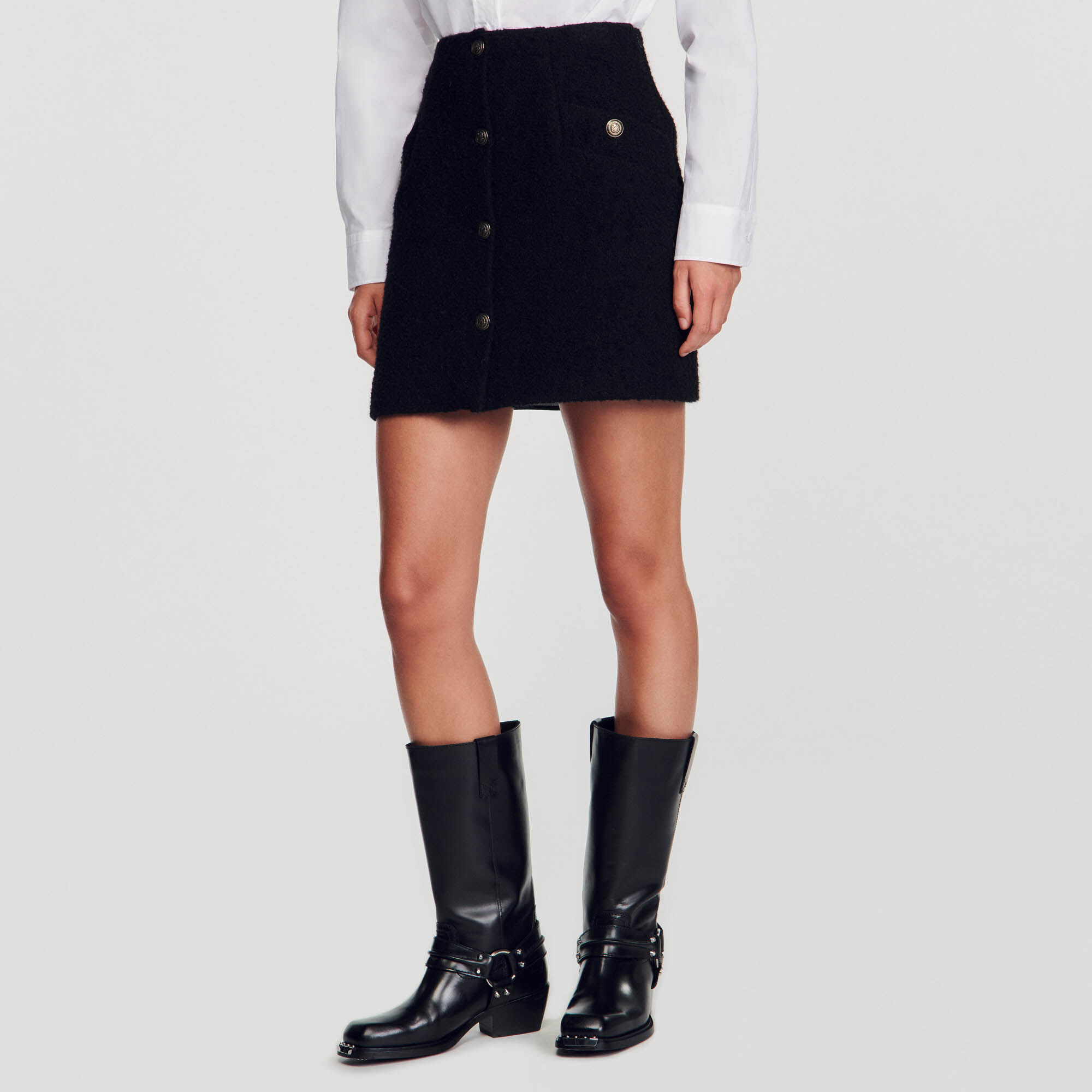 Black skirt with sales buttons