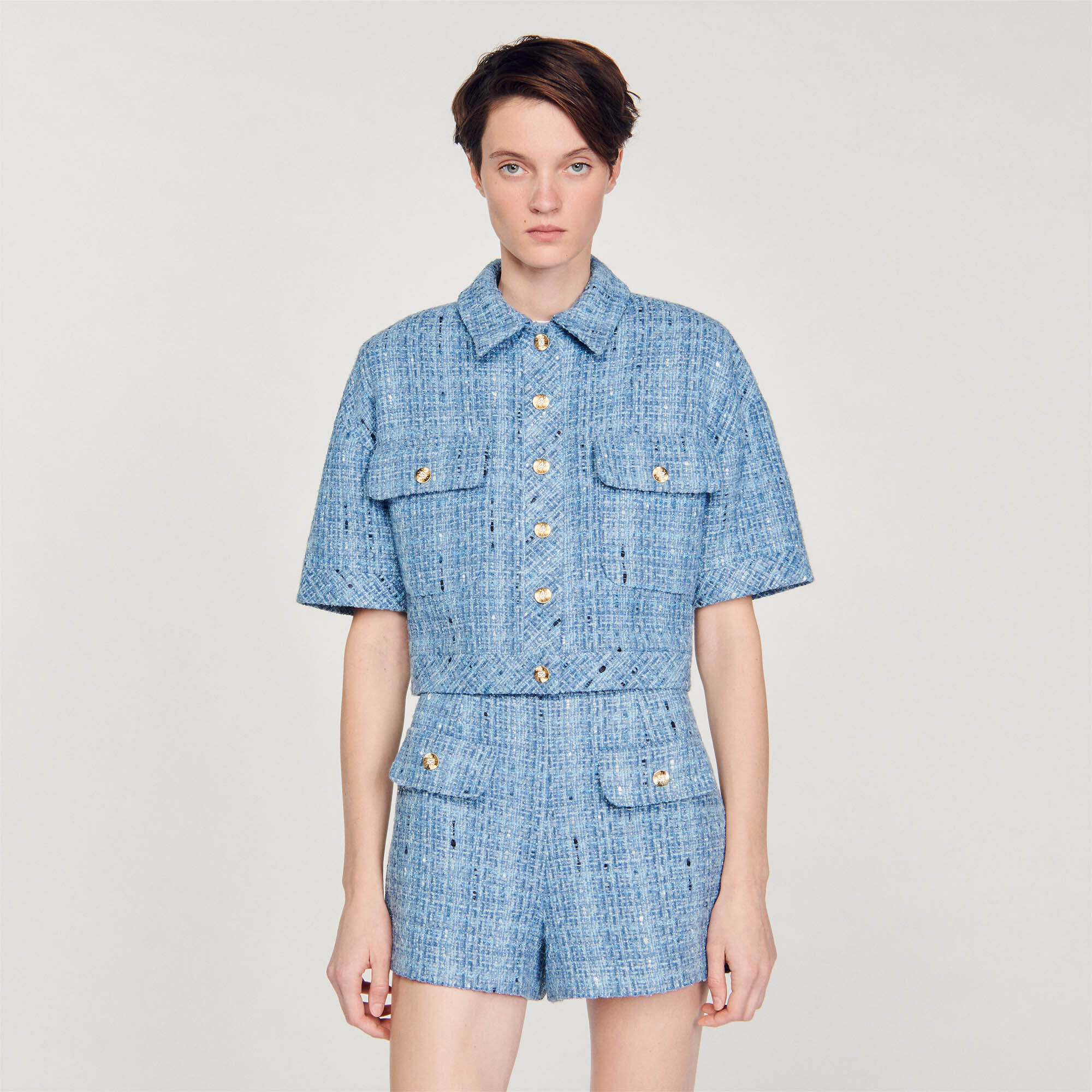 Short en tweed best sale femme