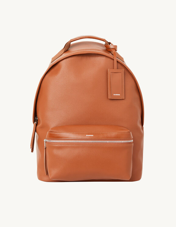 Coated canvas backpack Brown Homme