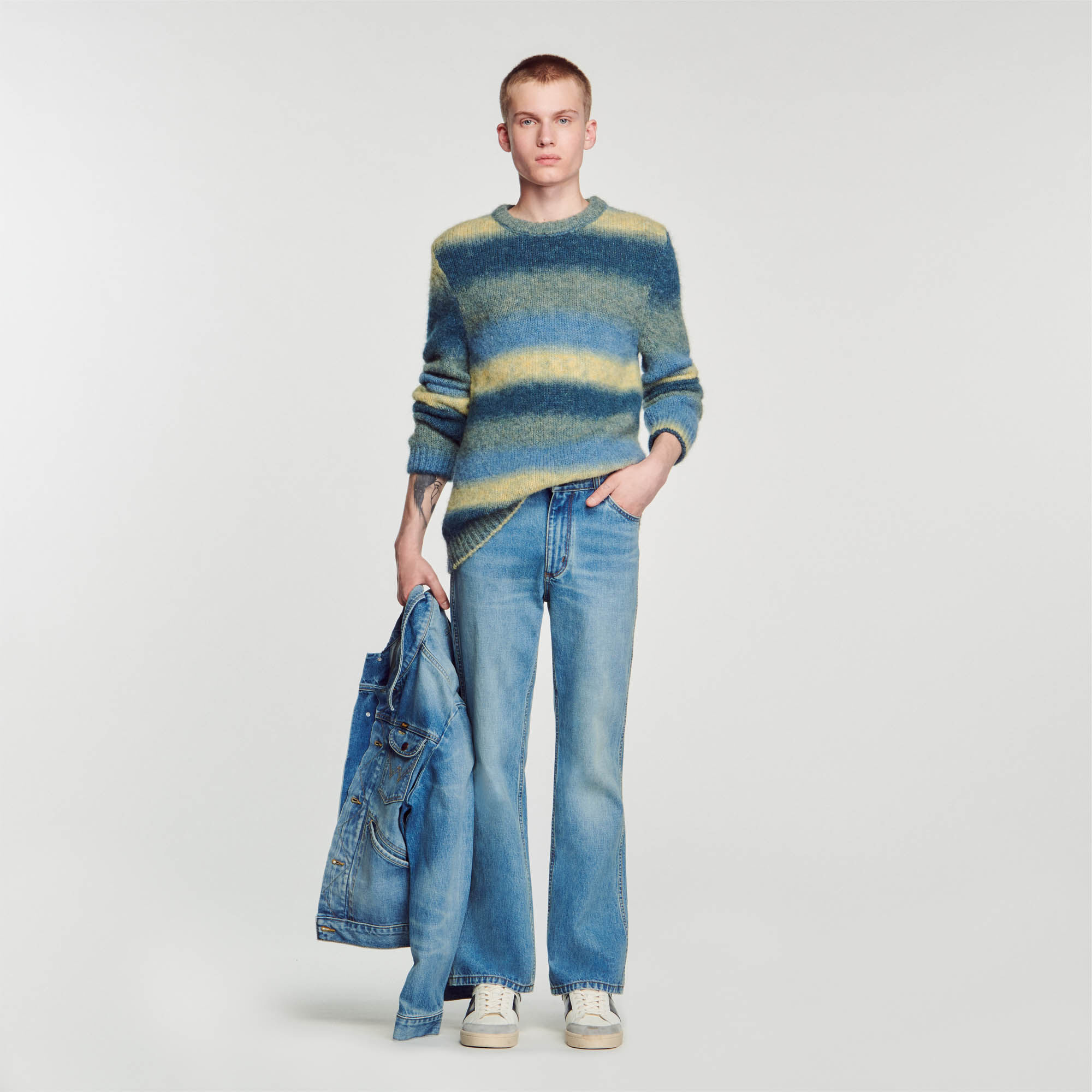 Blue outlet alpaca sweater