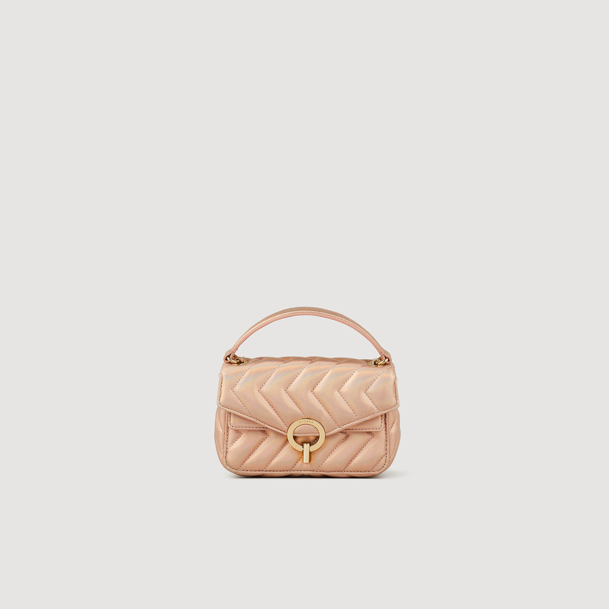 Quilted iridescent leather mini YZA bag All Bags Sandro paris
