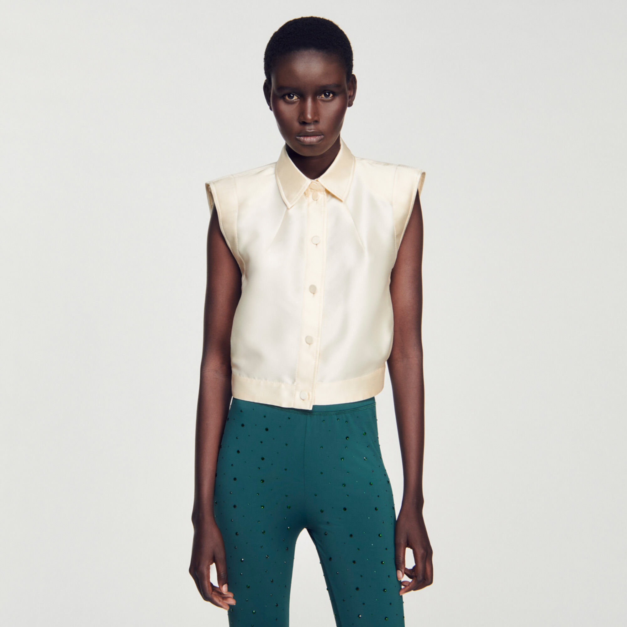 Chemise courte satin e Tops Chemises Sandro paris
