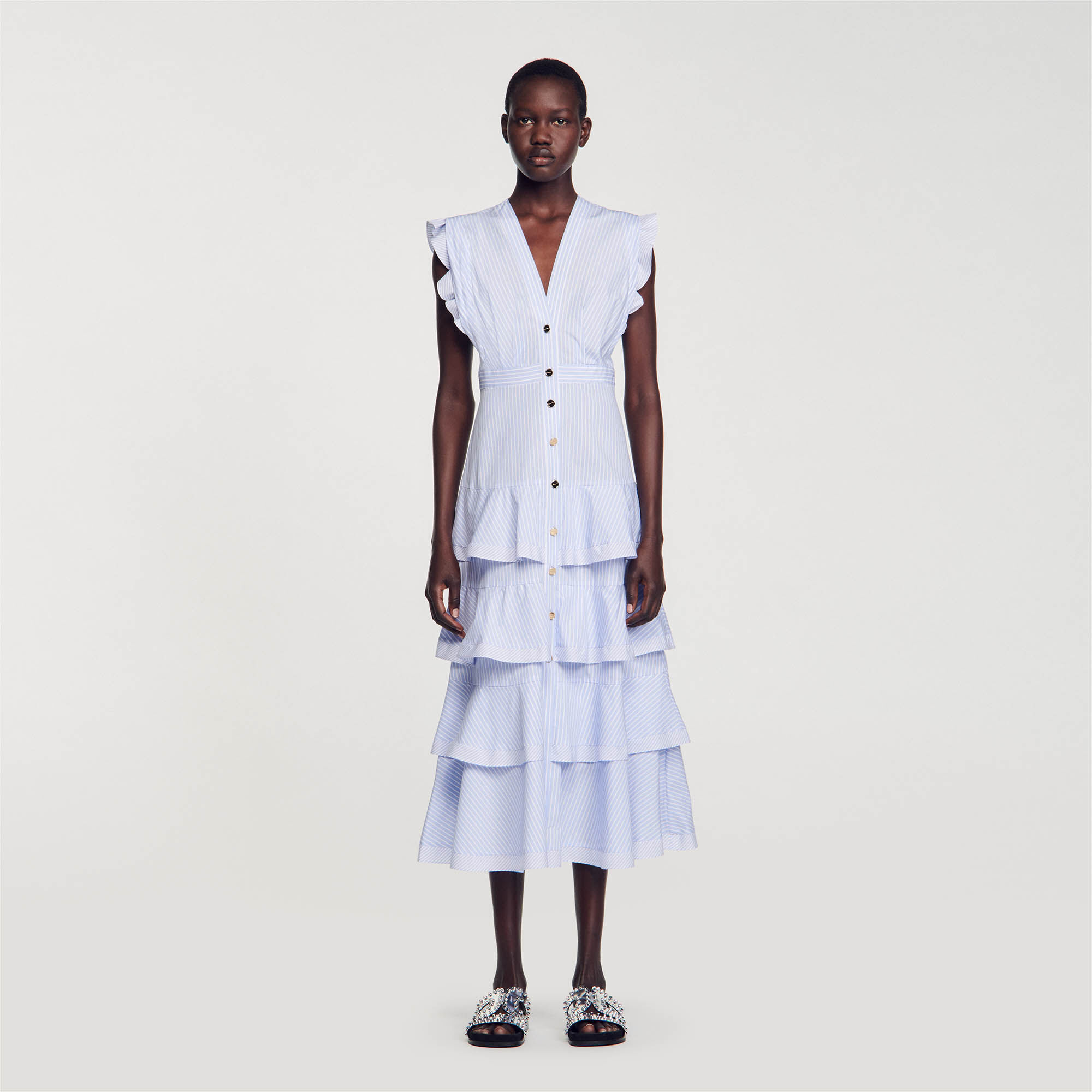Dresses with ruffles down new arrivals the front
