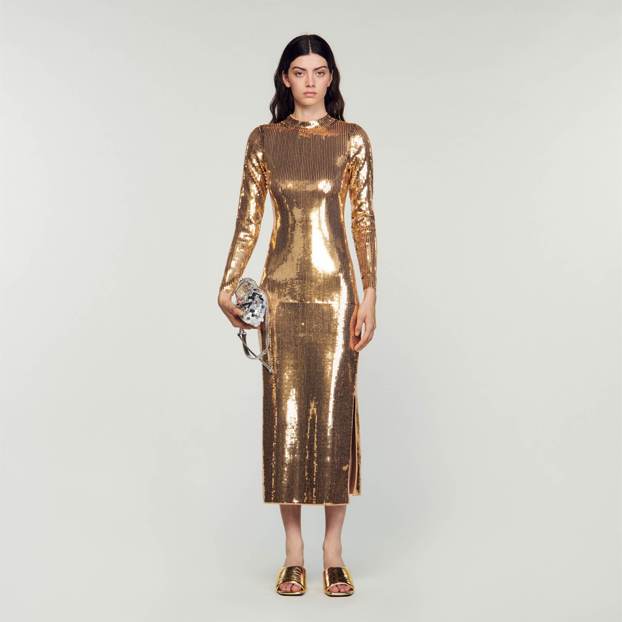 Gold hotsell sheath dress