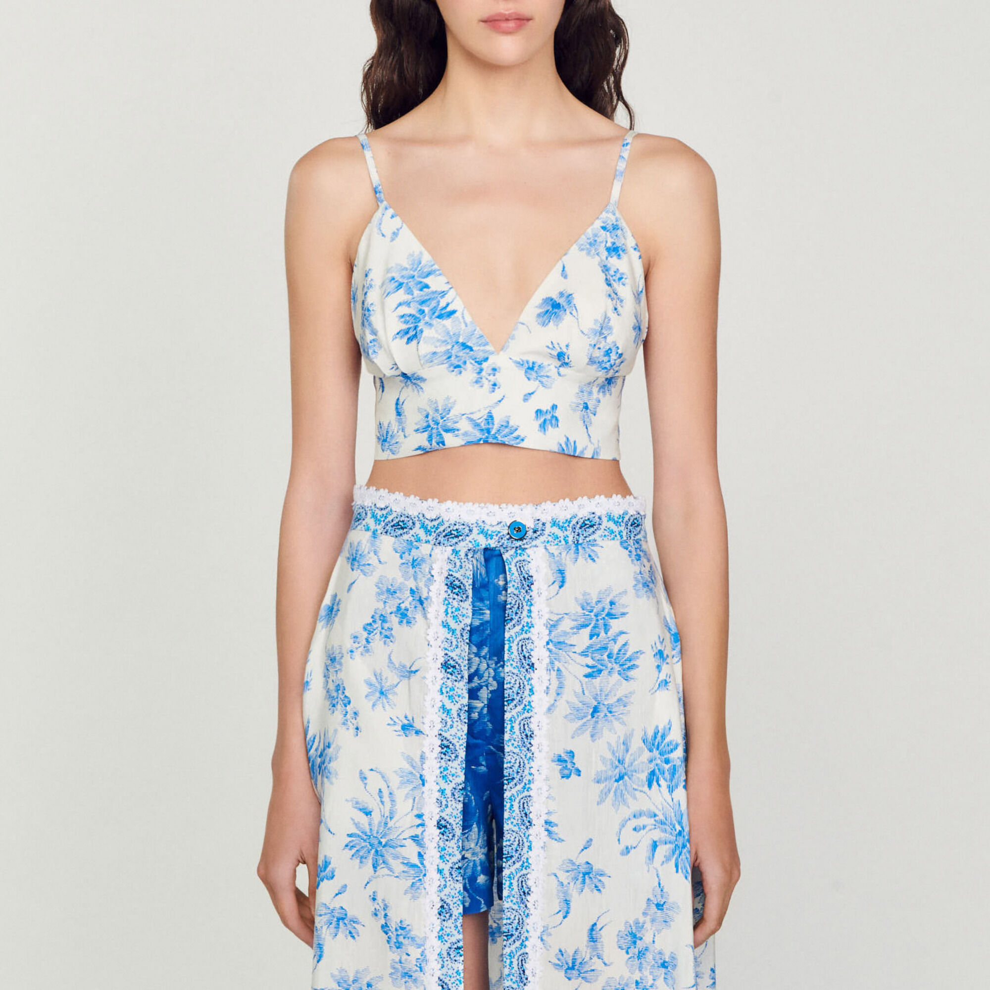 Floral bralette crop top clearance