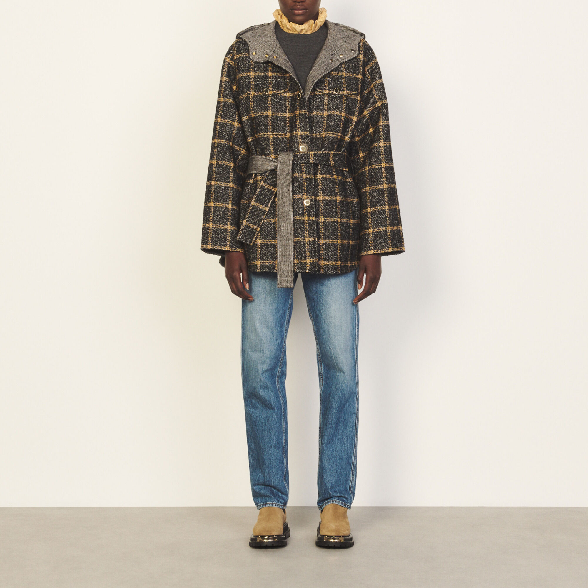 Manteau sandro carreaux discount