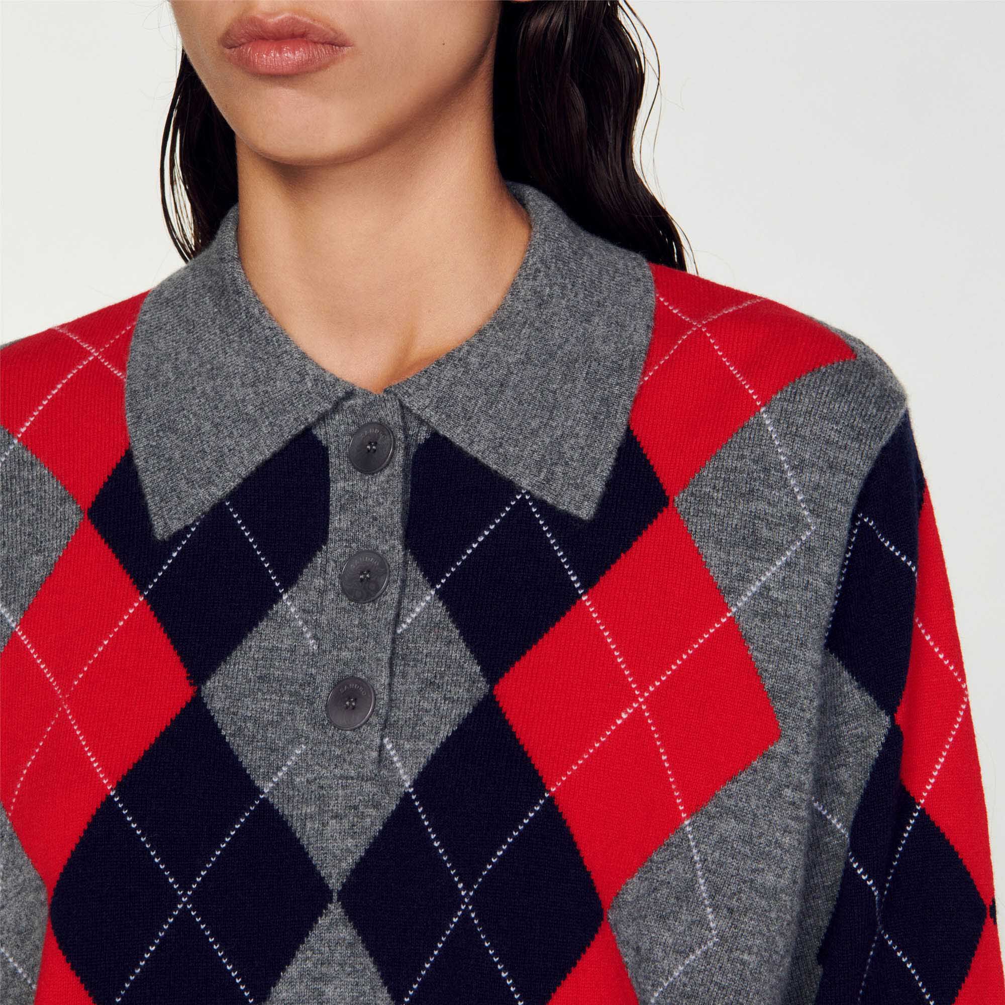 Diamond polo neck jumper Sweaters Cardigans Sandro paris