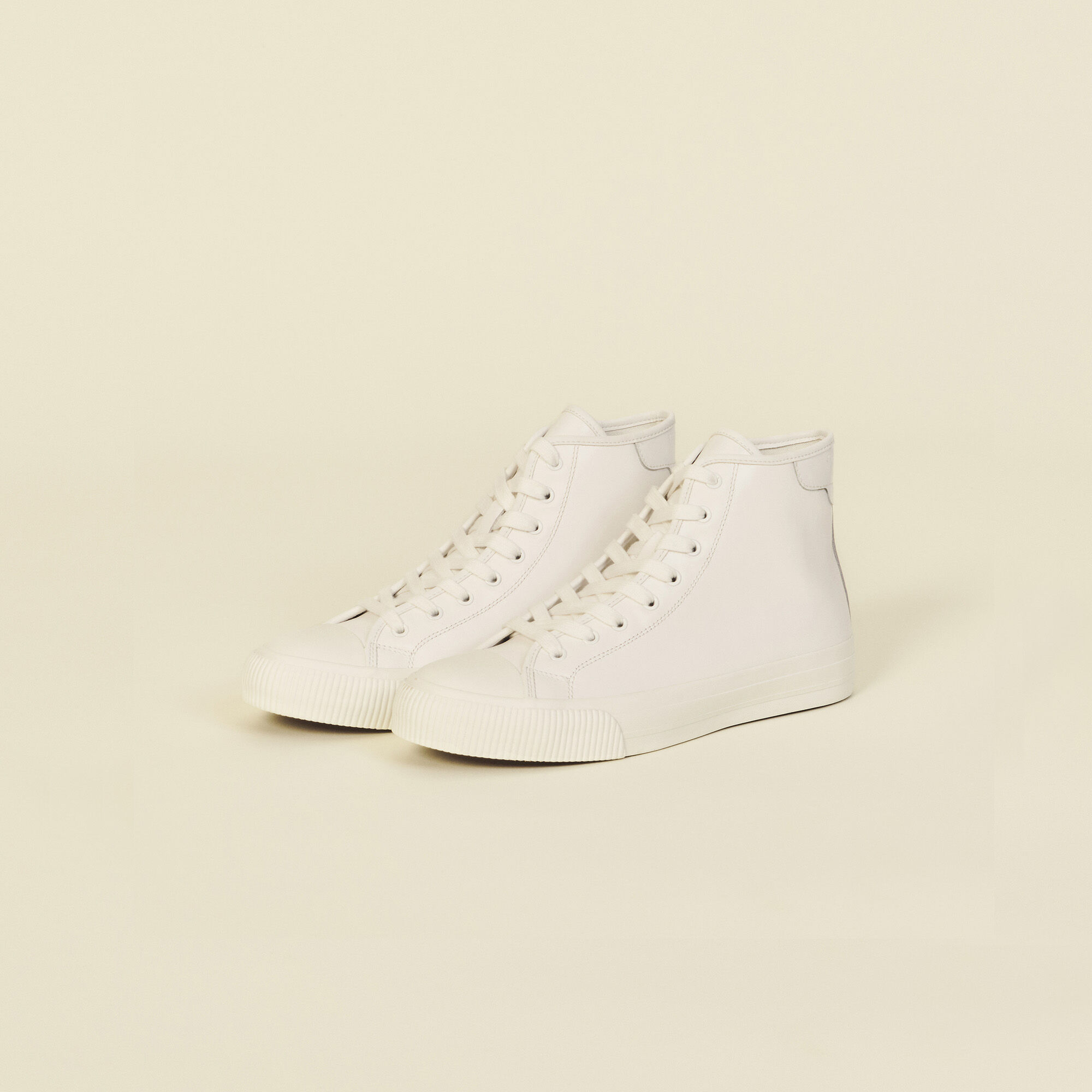 Leather high top trainers