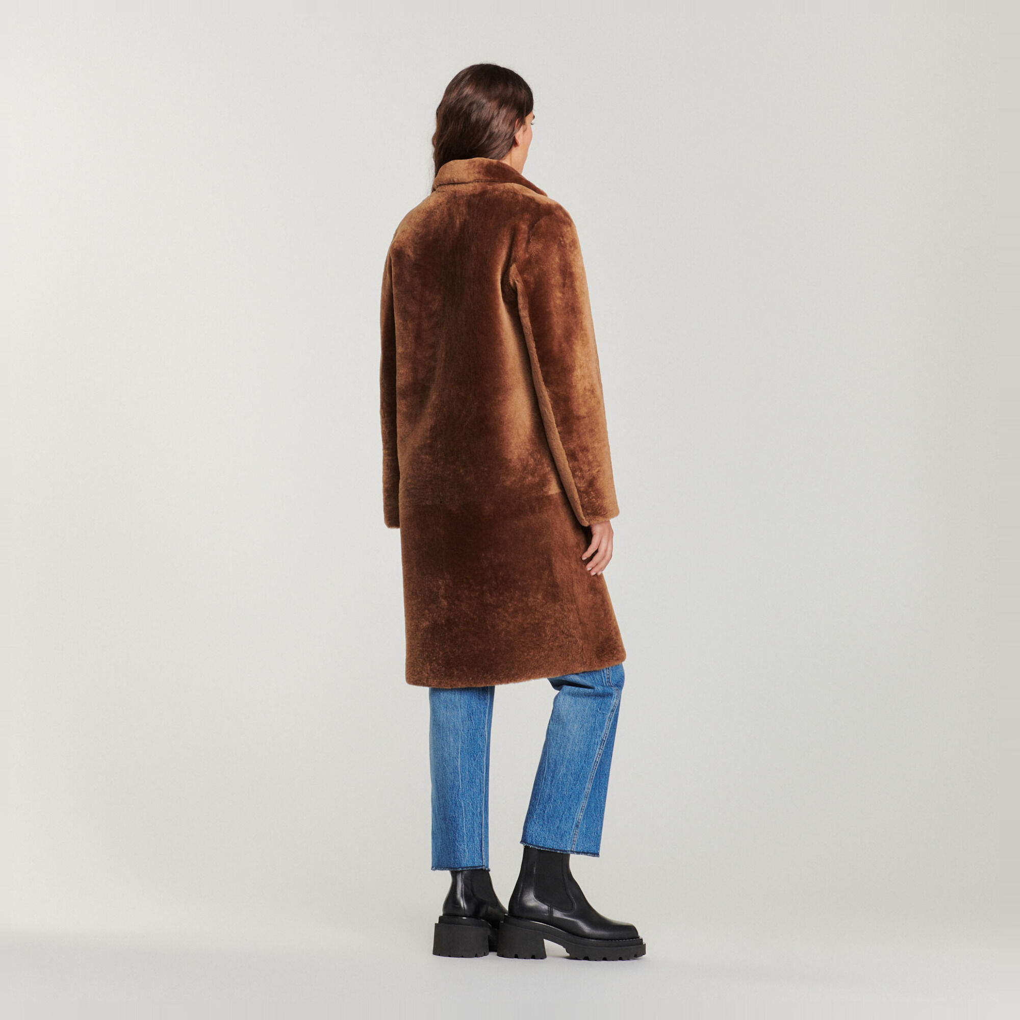 Mid length sheepskin coat All Selection Sandro paris