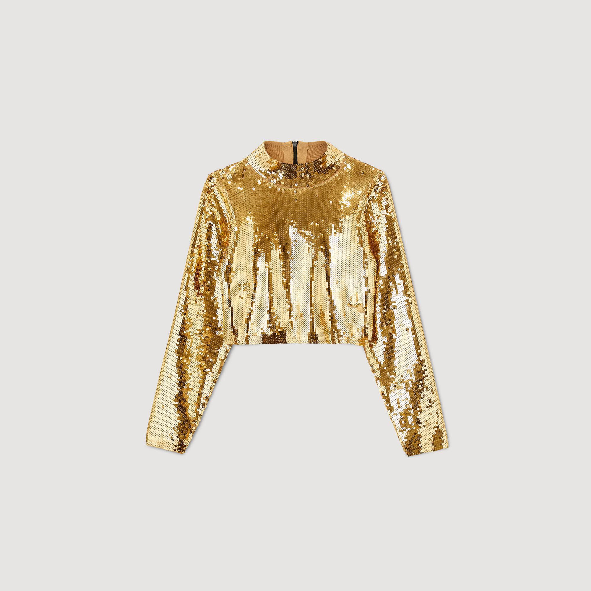 Gold knit deals crop top