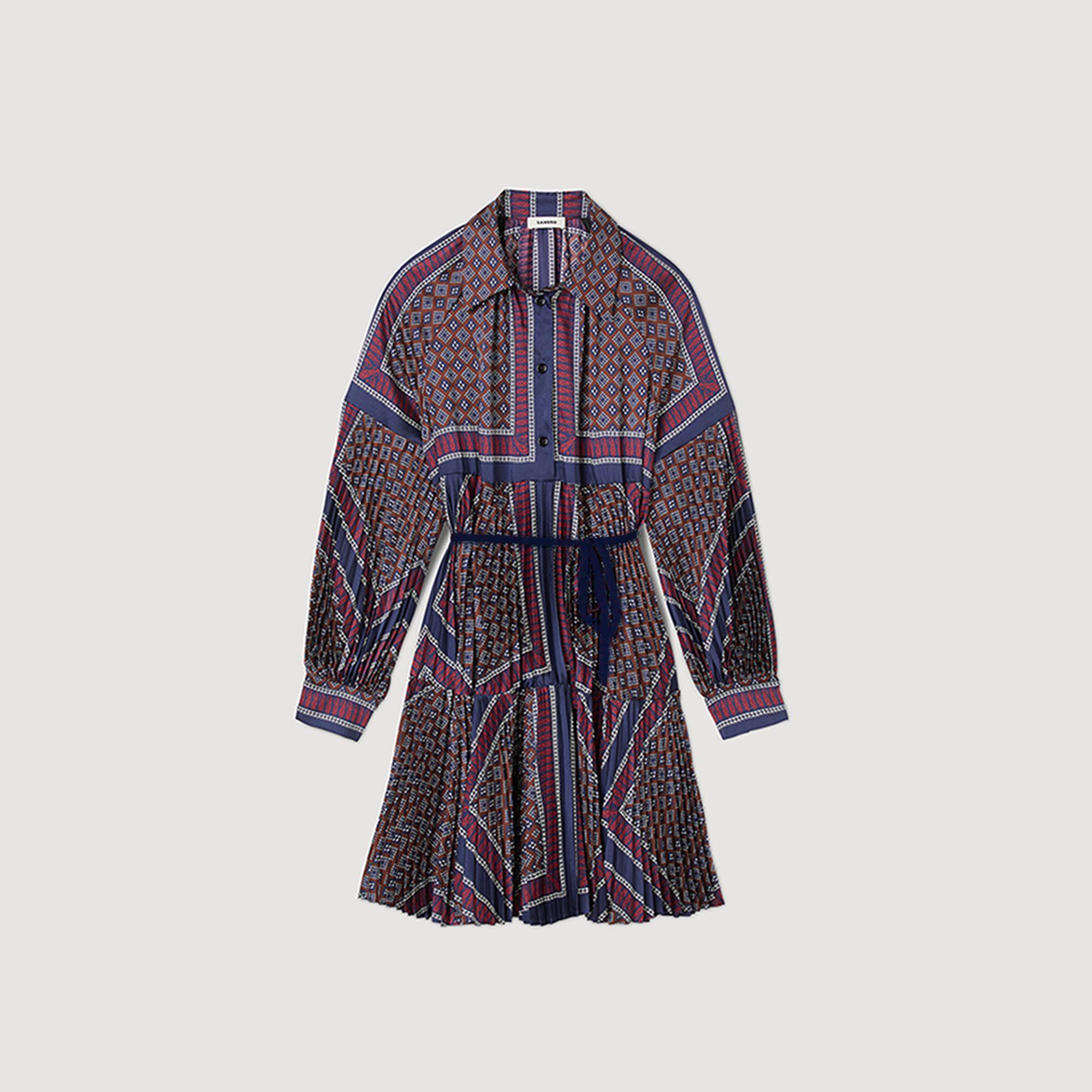 Robe chemise pliss e