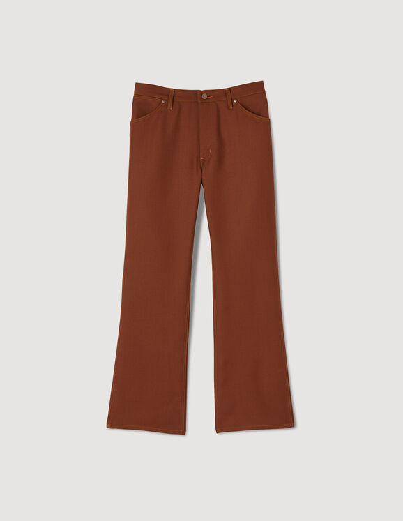 SANDROxWRANGLER trousers Brown Homme