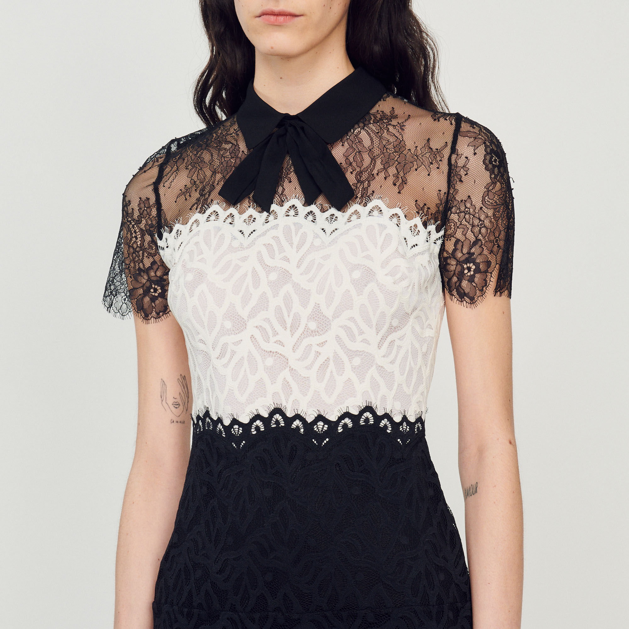 Two tone lace dress Dresses Sandro paris