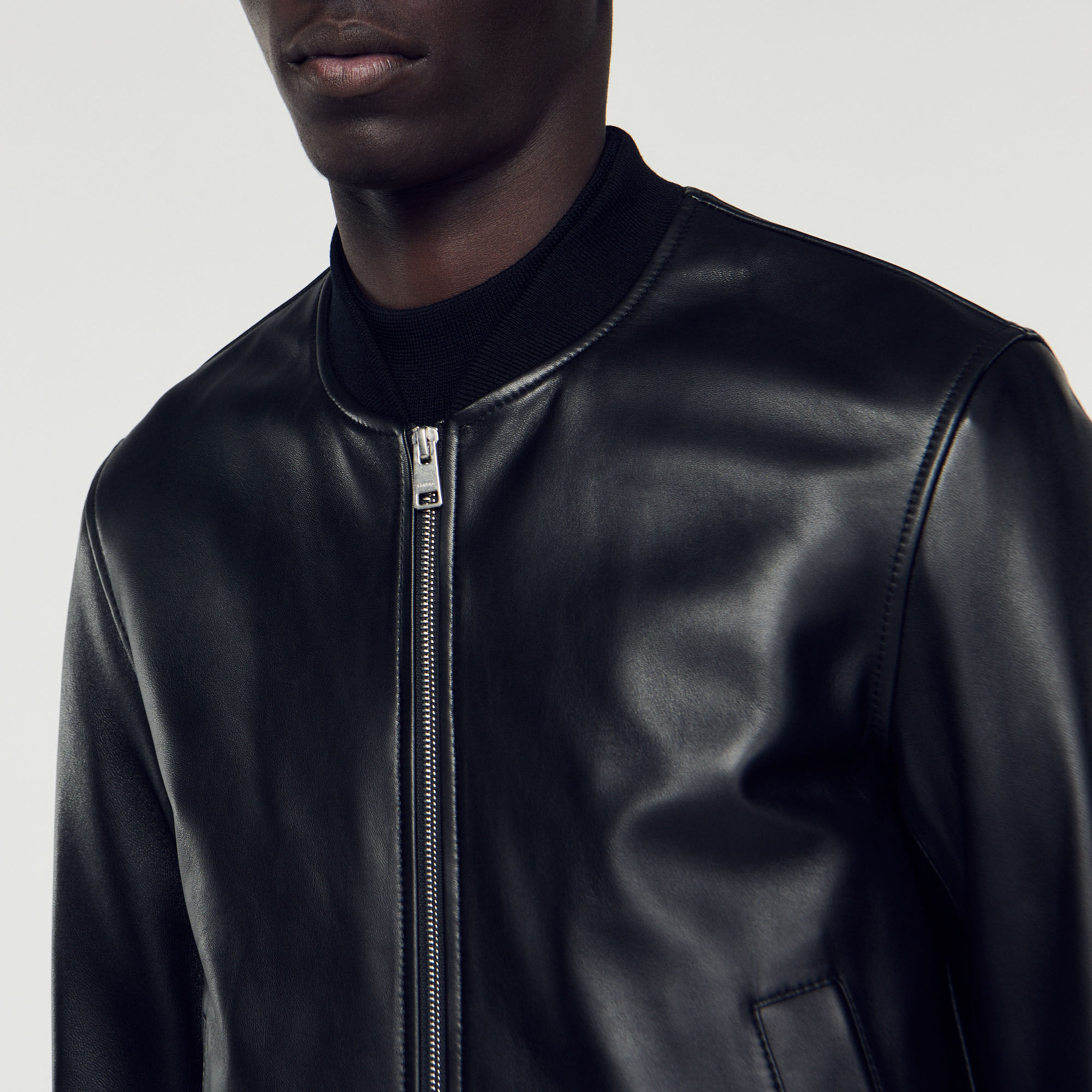 Blouson cuir teddy store