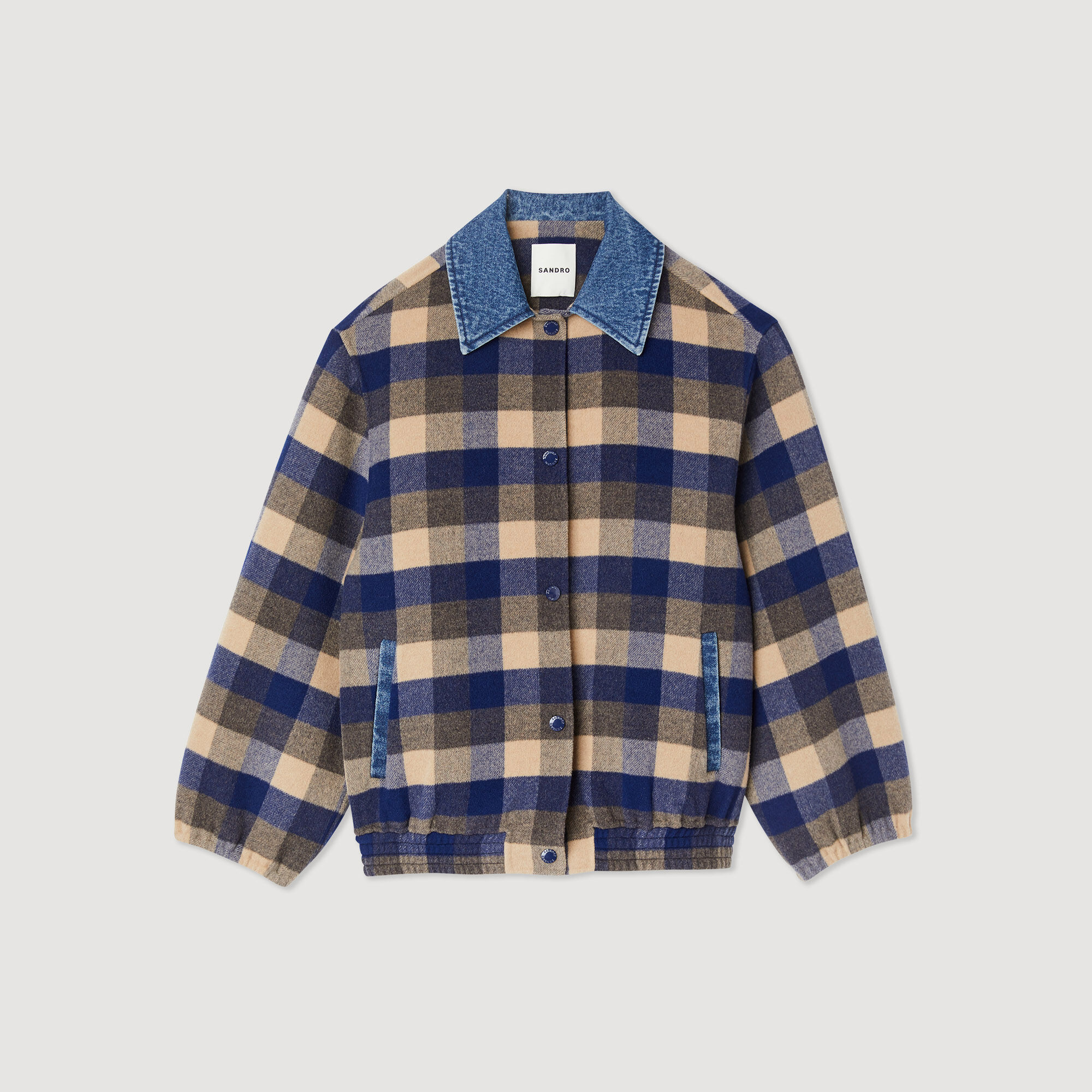 Multi coloured check coat sales