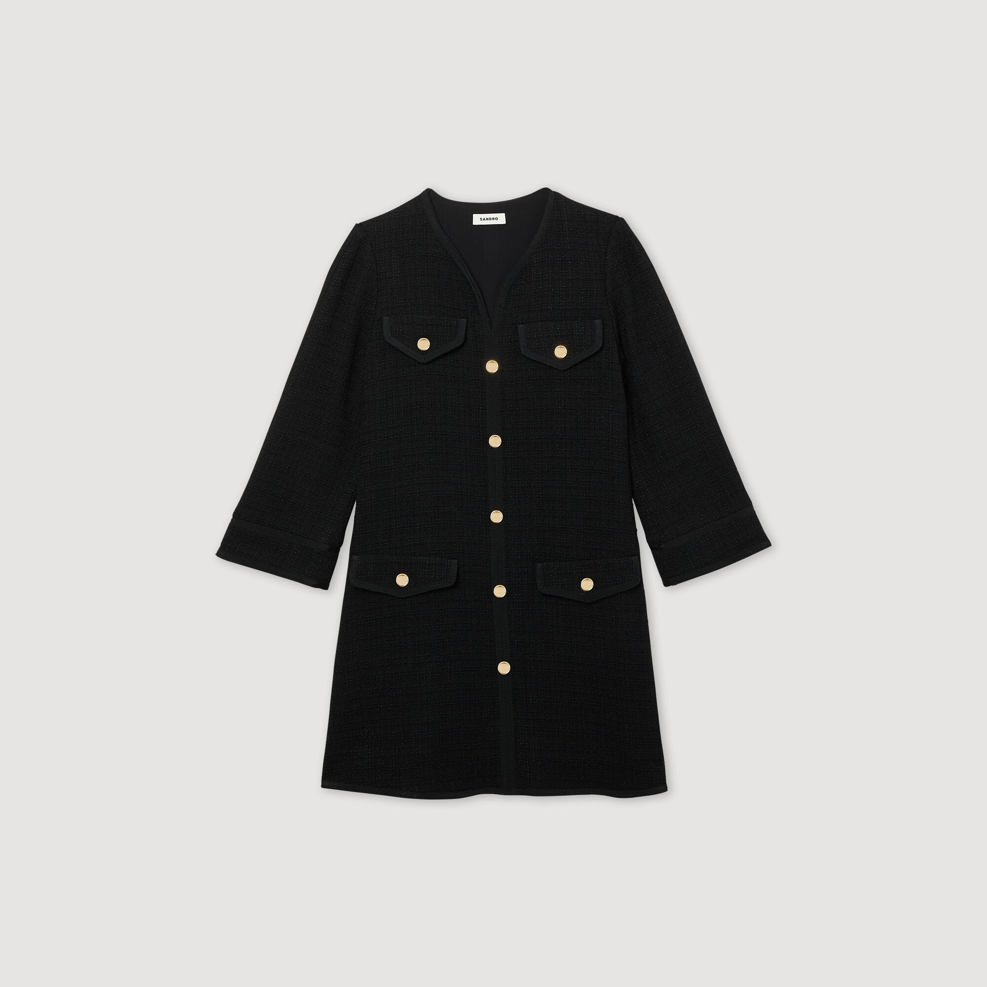 Tweed online dress black