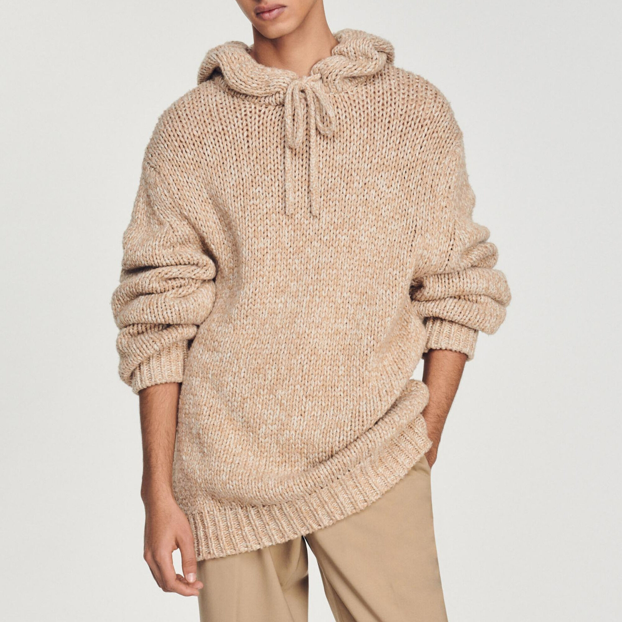 Oversized knit hoodie shop