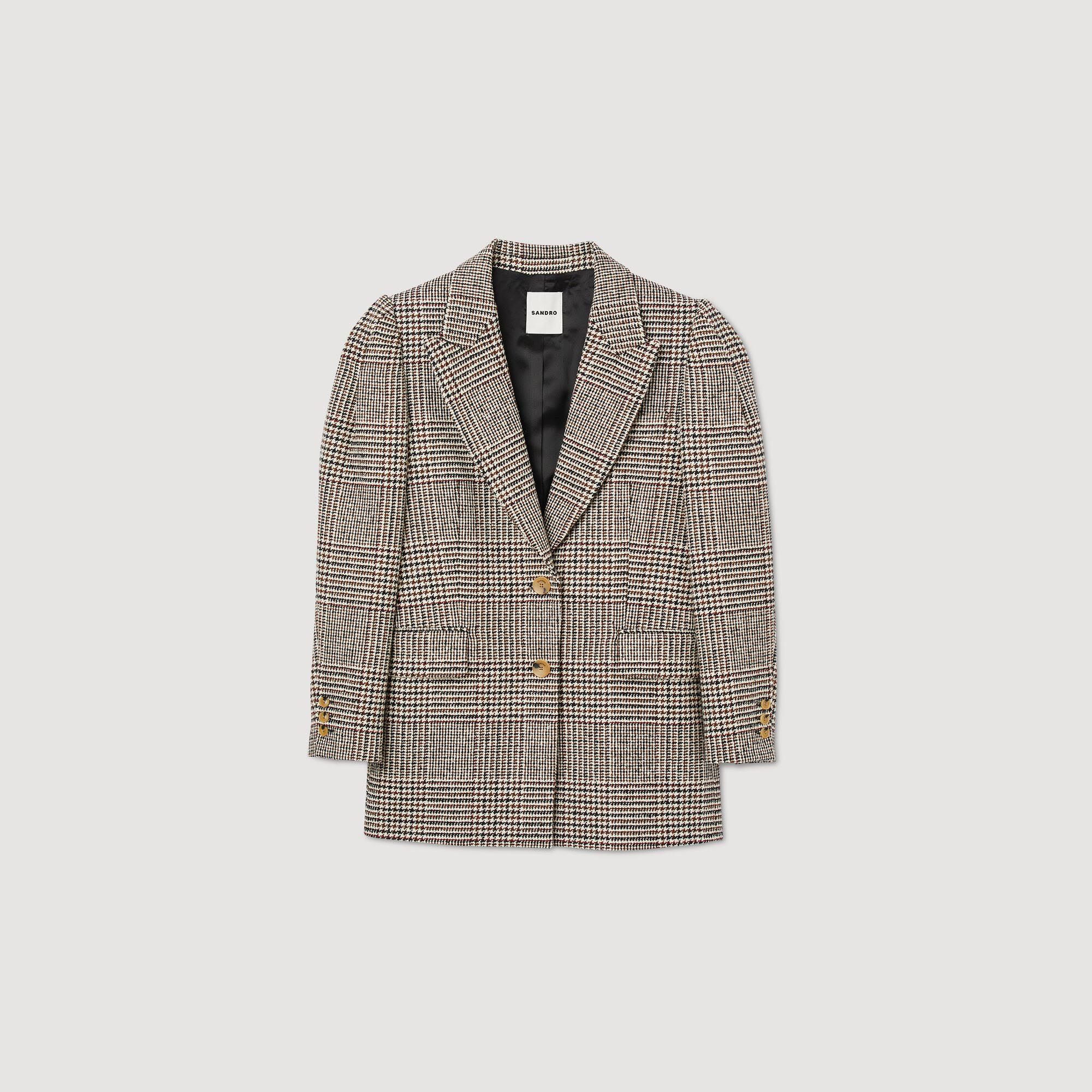 Sandro tartan sales tailored jacket