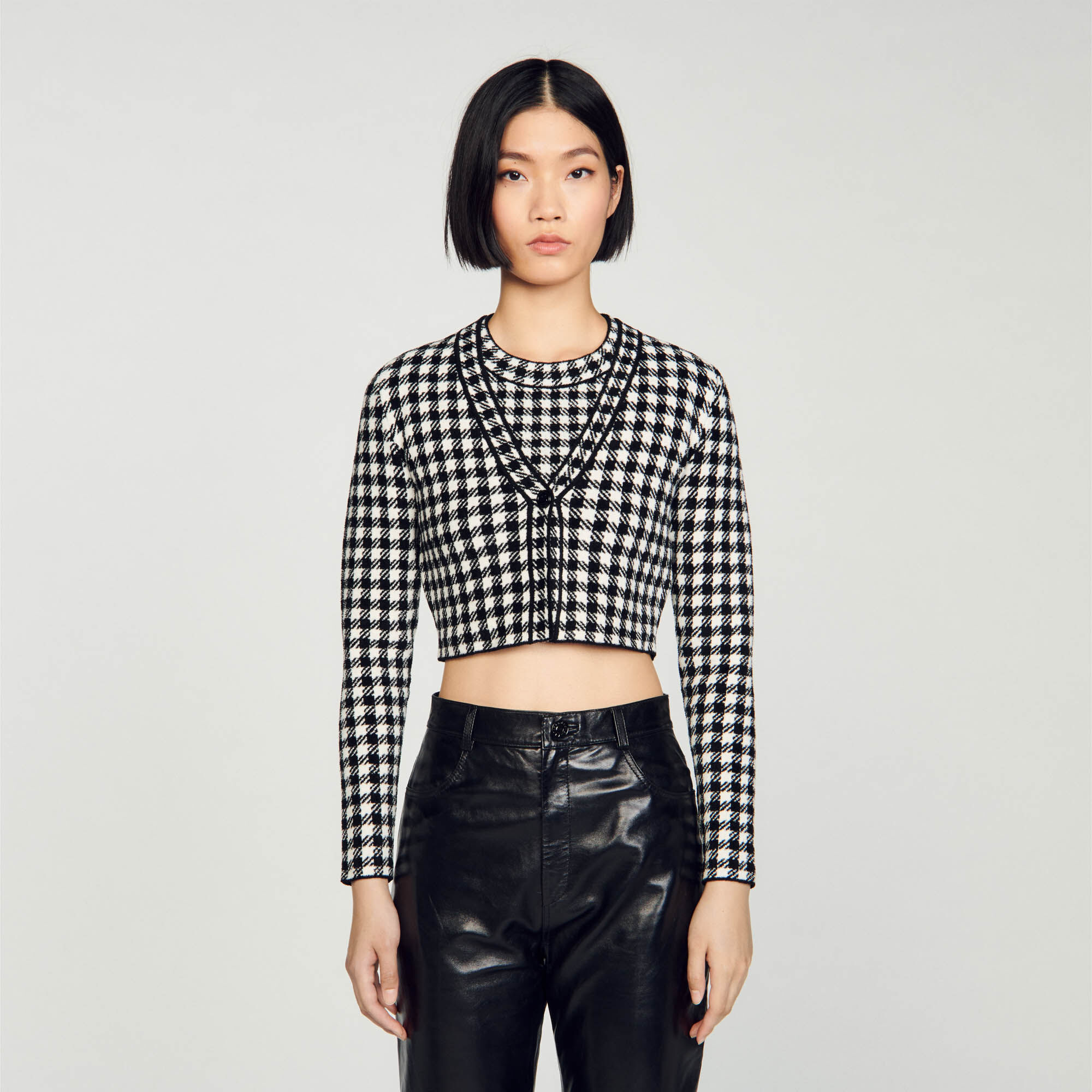 Gingham cardigan shop