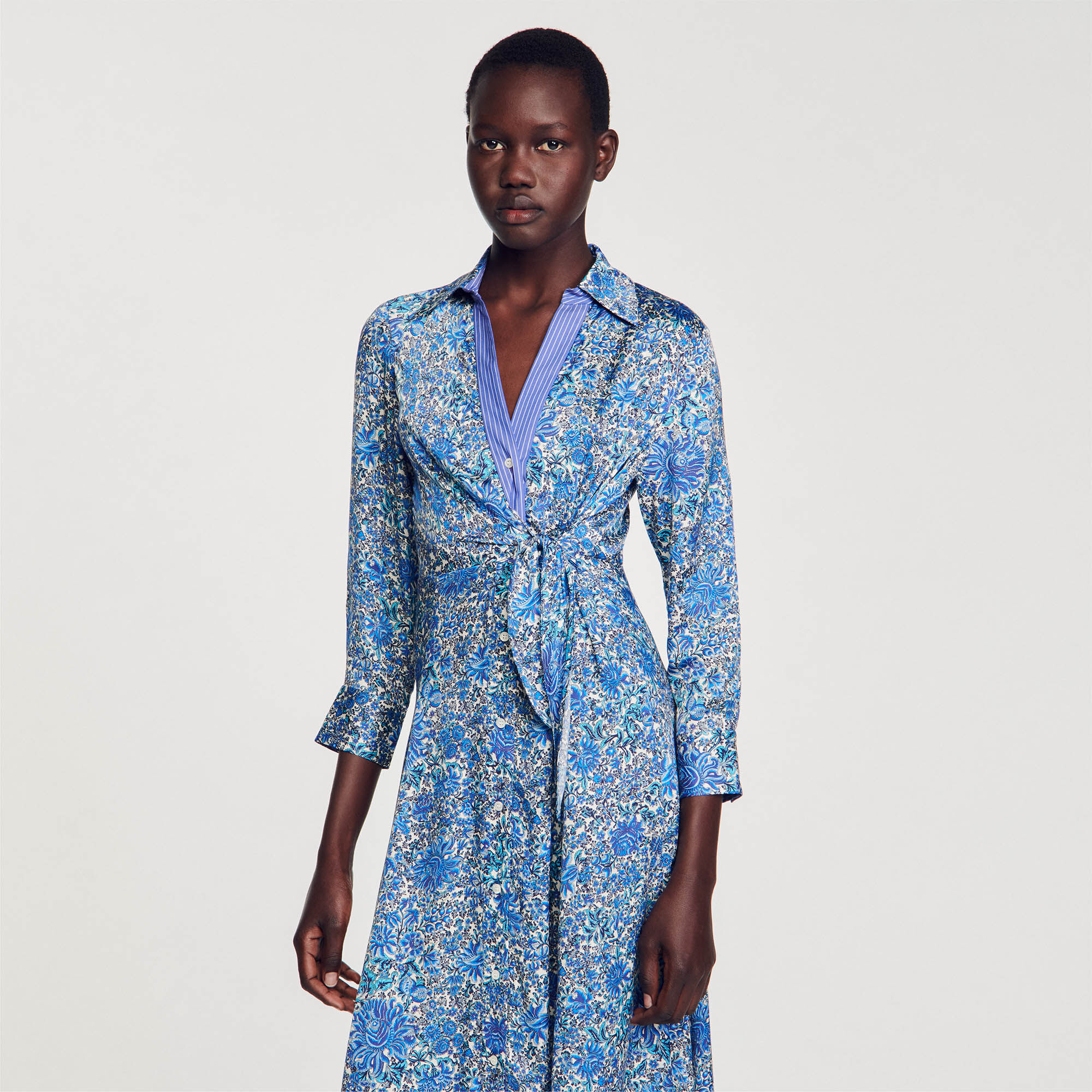 Floral shirt deals dress zara