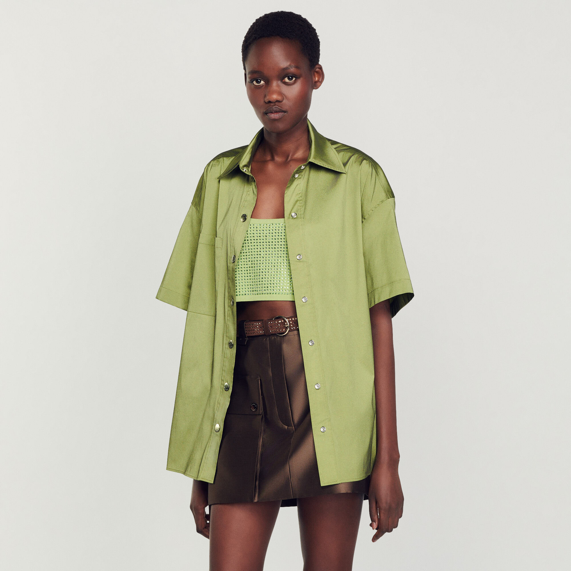 Tee shirt sales kaki femme zara