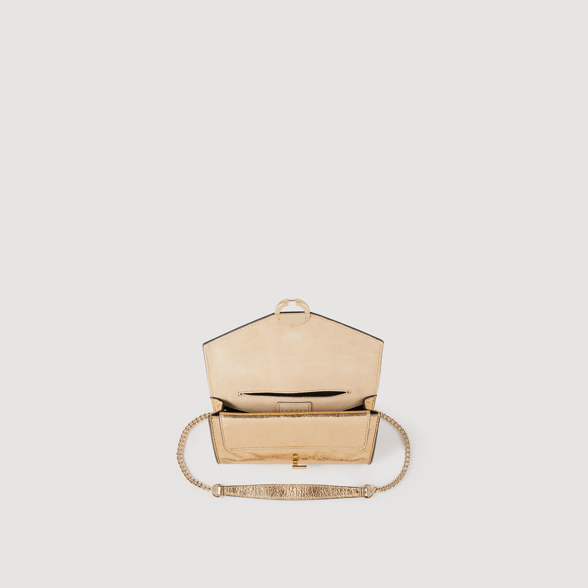 Gold leather clutch bag All Bags Sandro paris