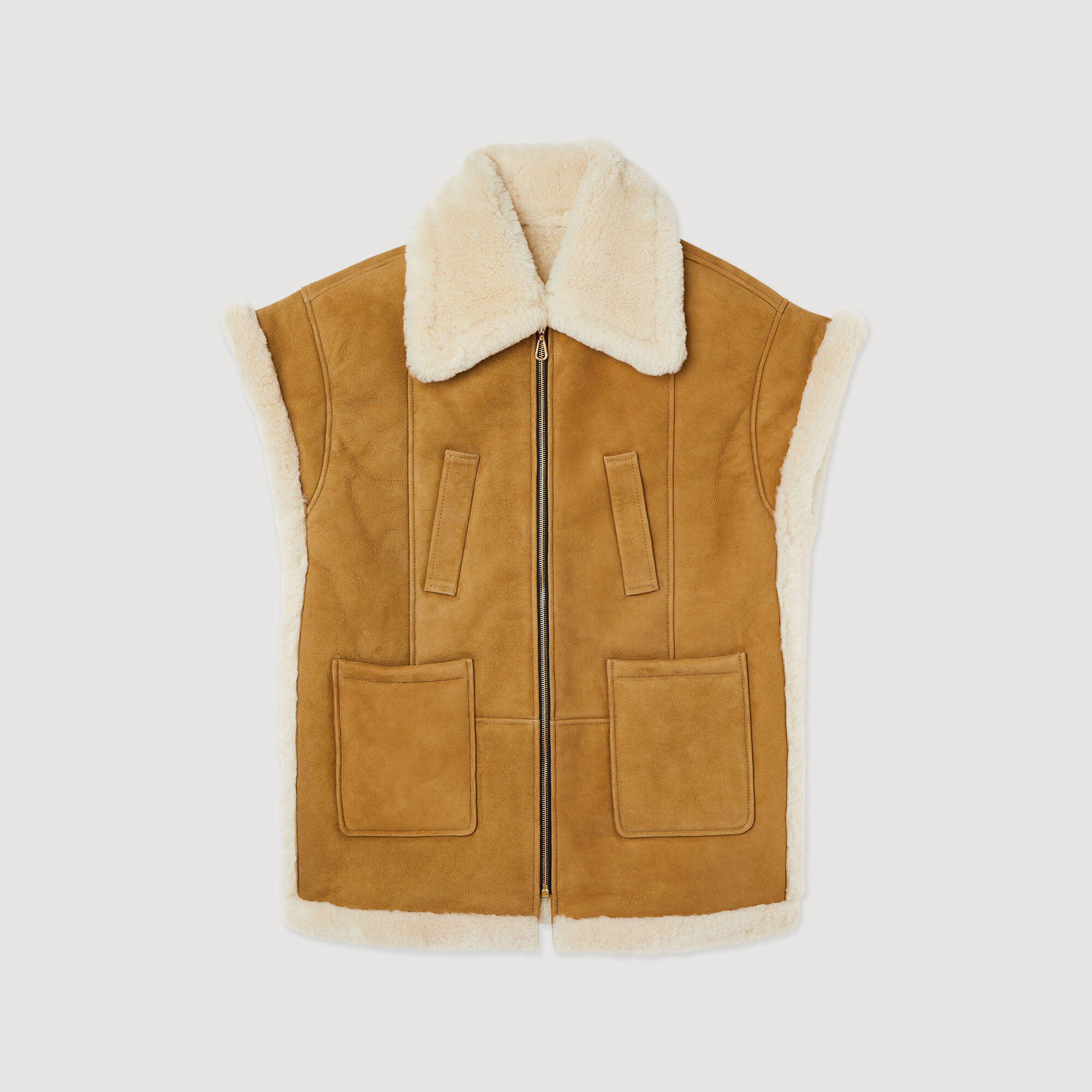 Sheepskin discount vest womens