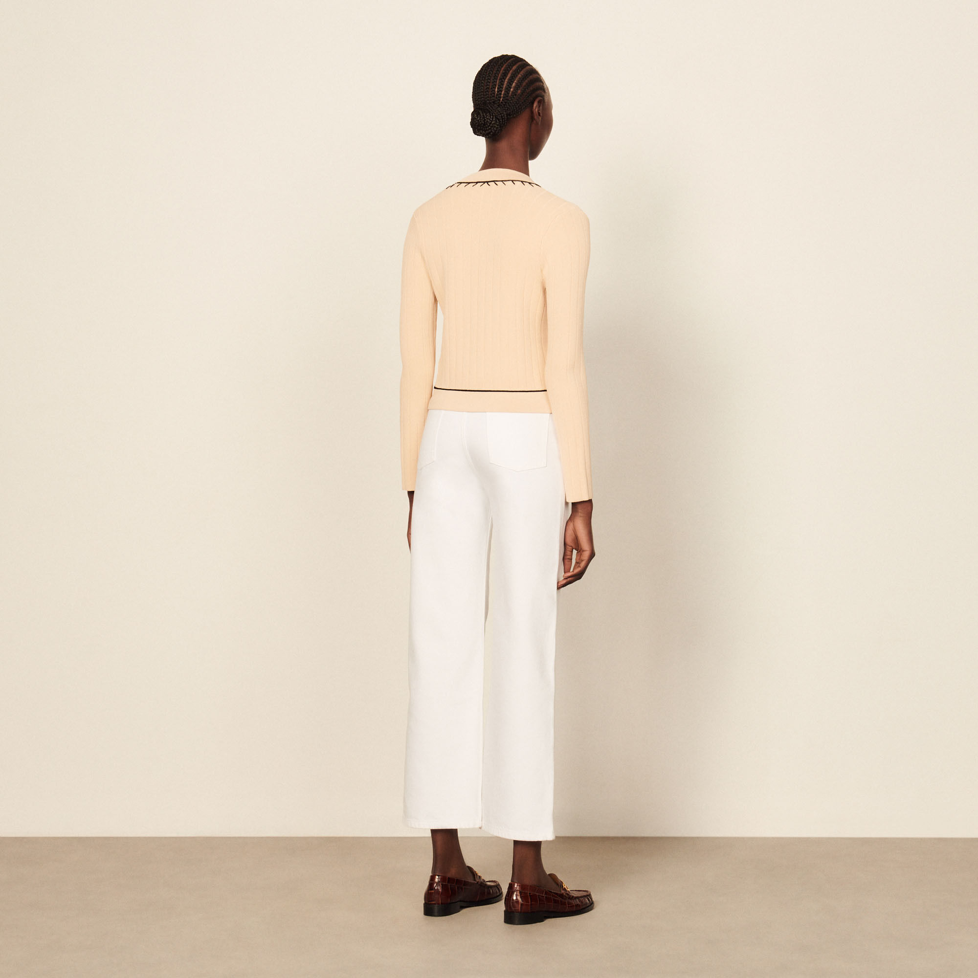 Sandro cardigan cheap with contrasting slogan