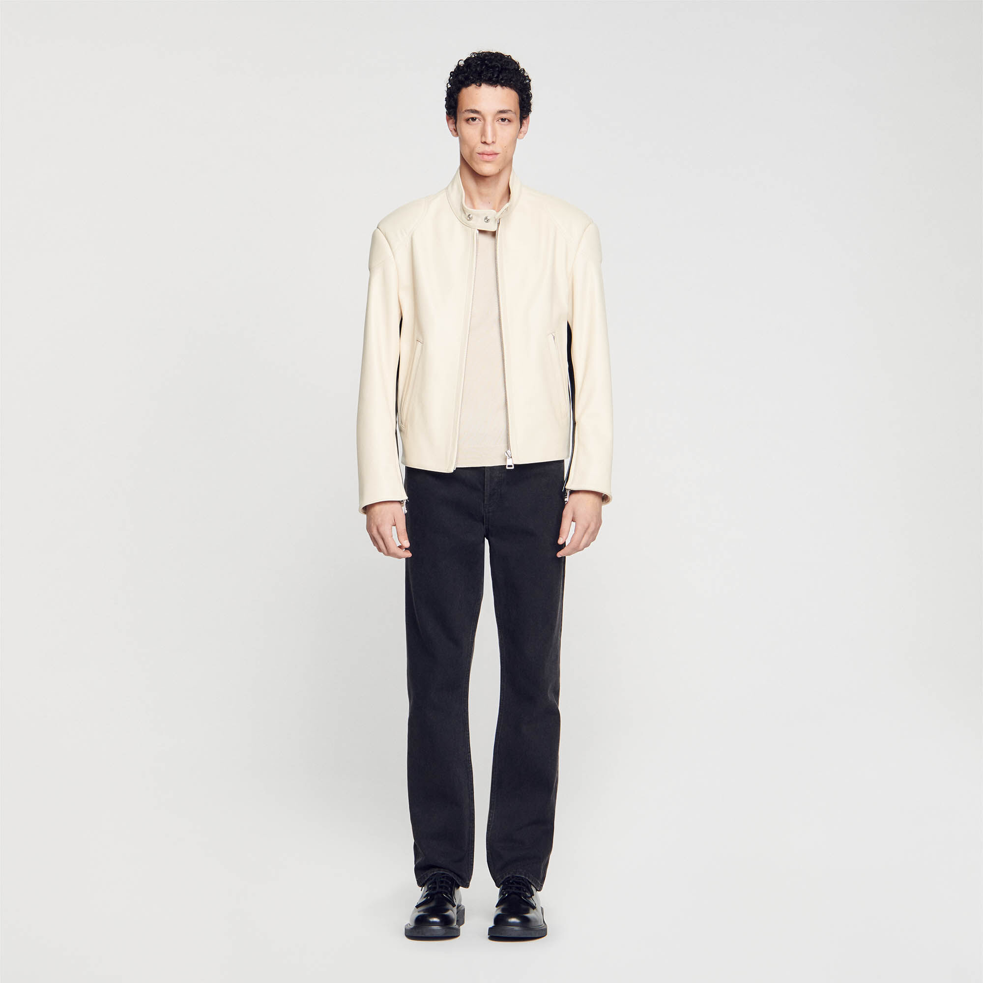 Blouson cuir homme new arrivals sandro
