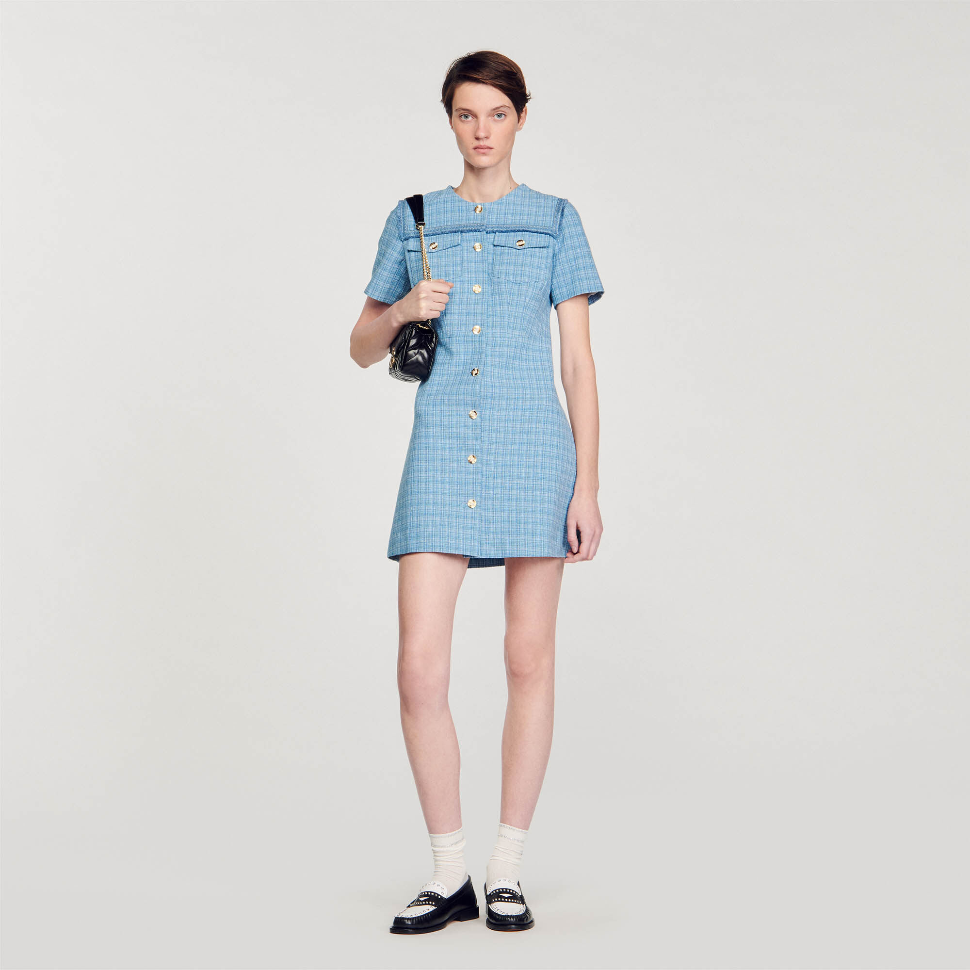 Sandro robe bleu outlet marine