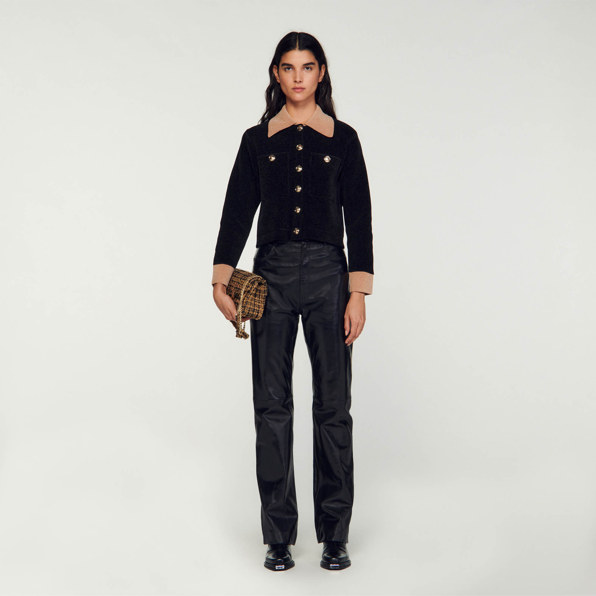 Black knitted hot sale coatigan