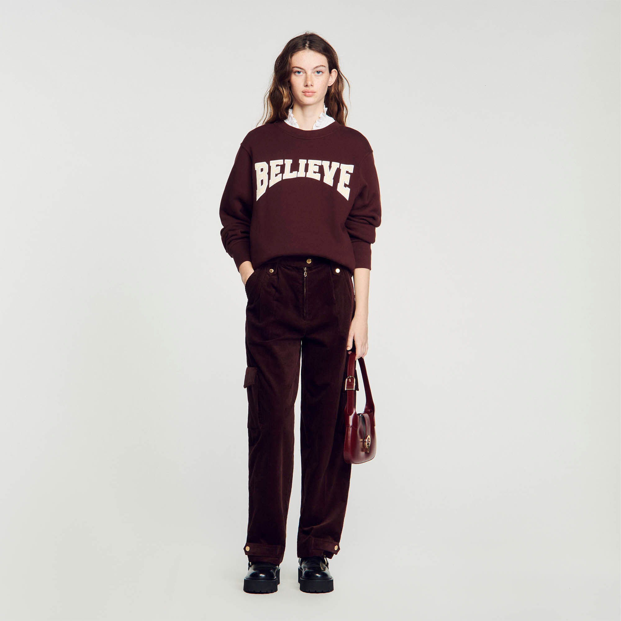 Sandro hooded sweatshirt hotsell with velvet insert