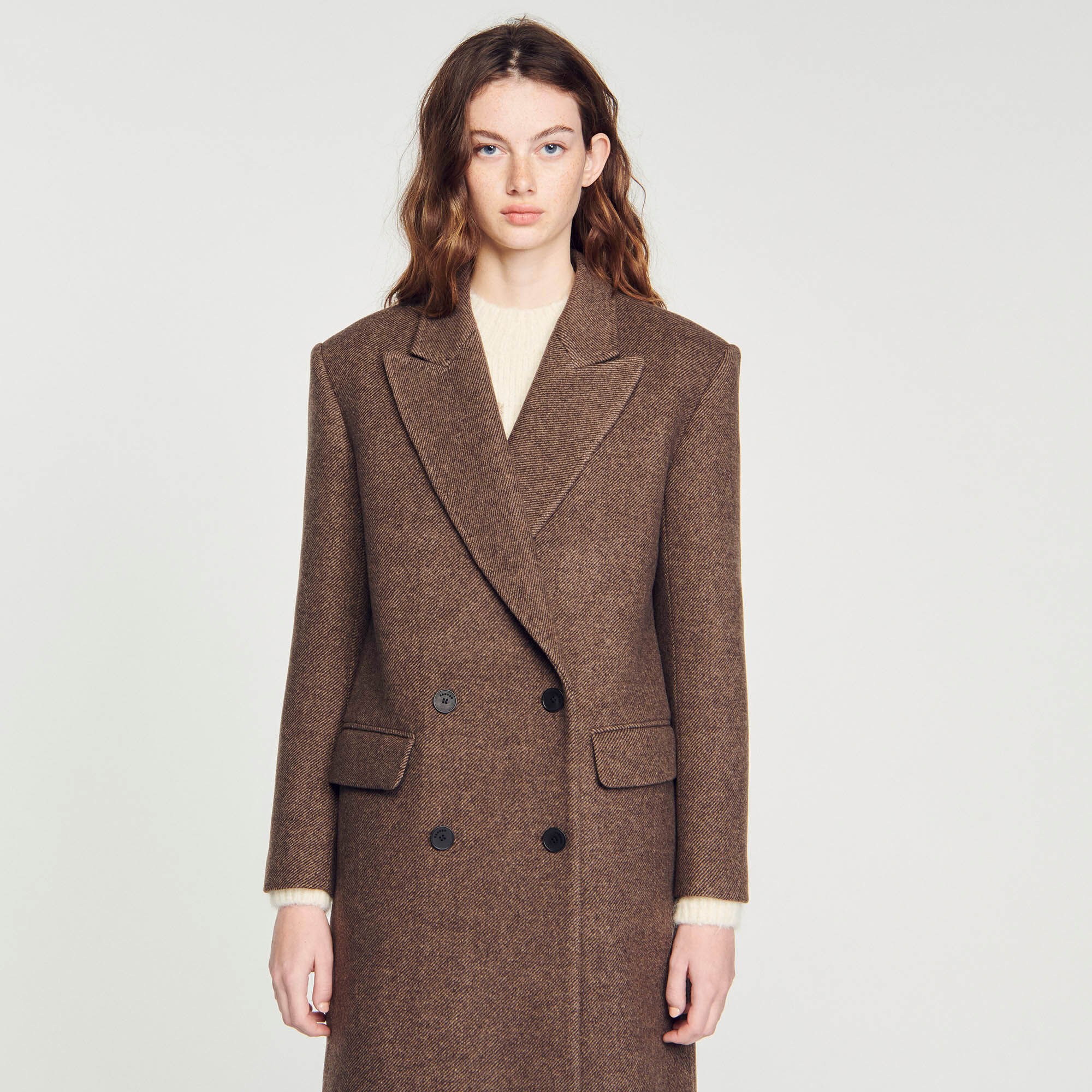 Double breasted cheap buttoned coat