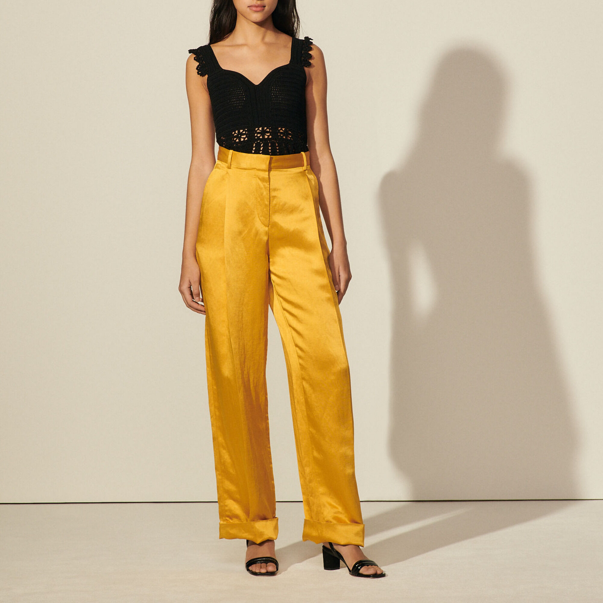 Mustard wide leg pants Outlet