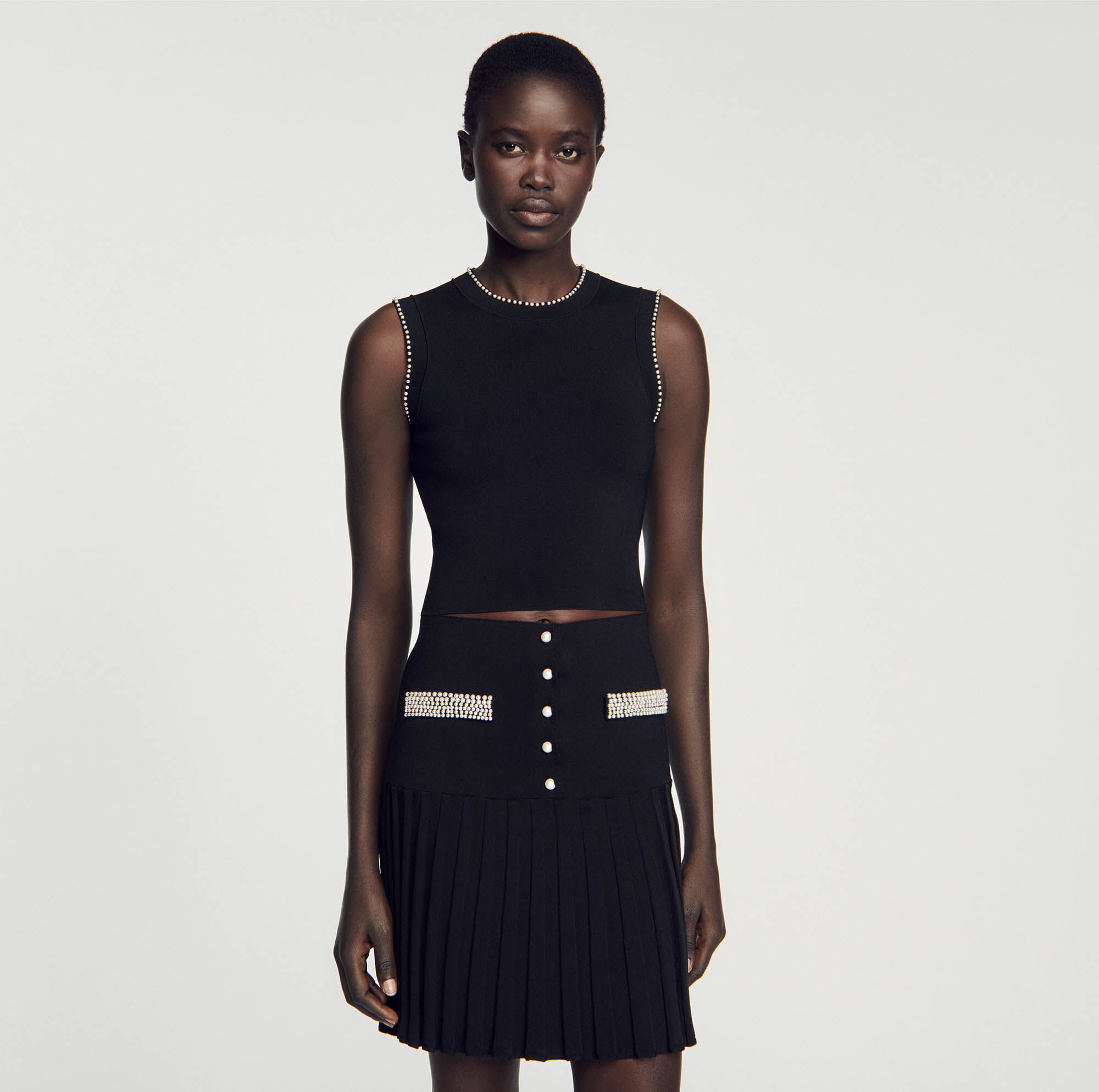 Cropped discount sleeveless jumper