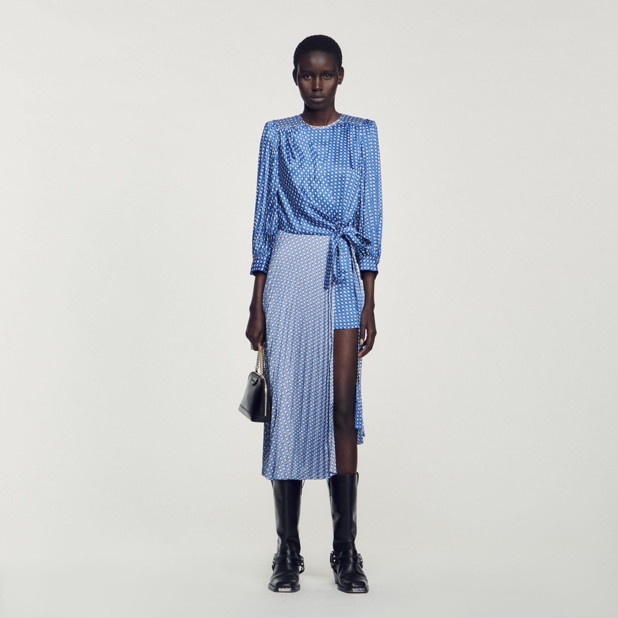 Blue sales print dress