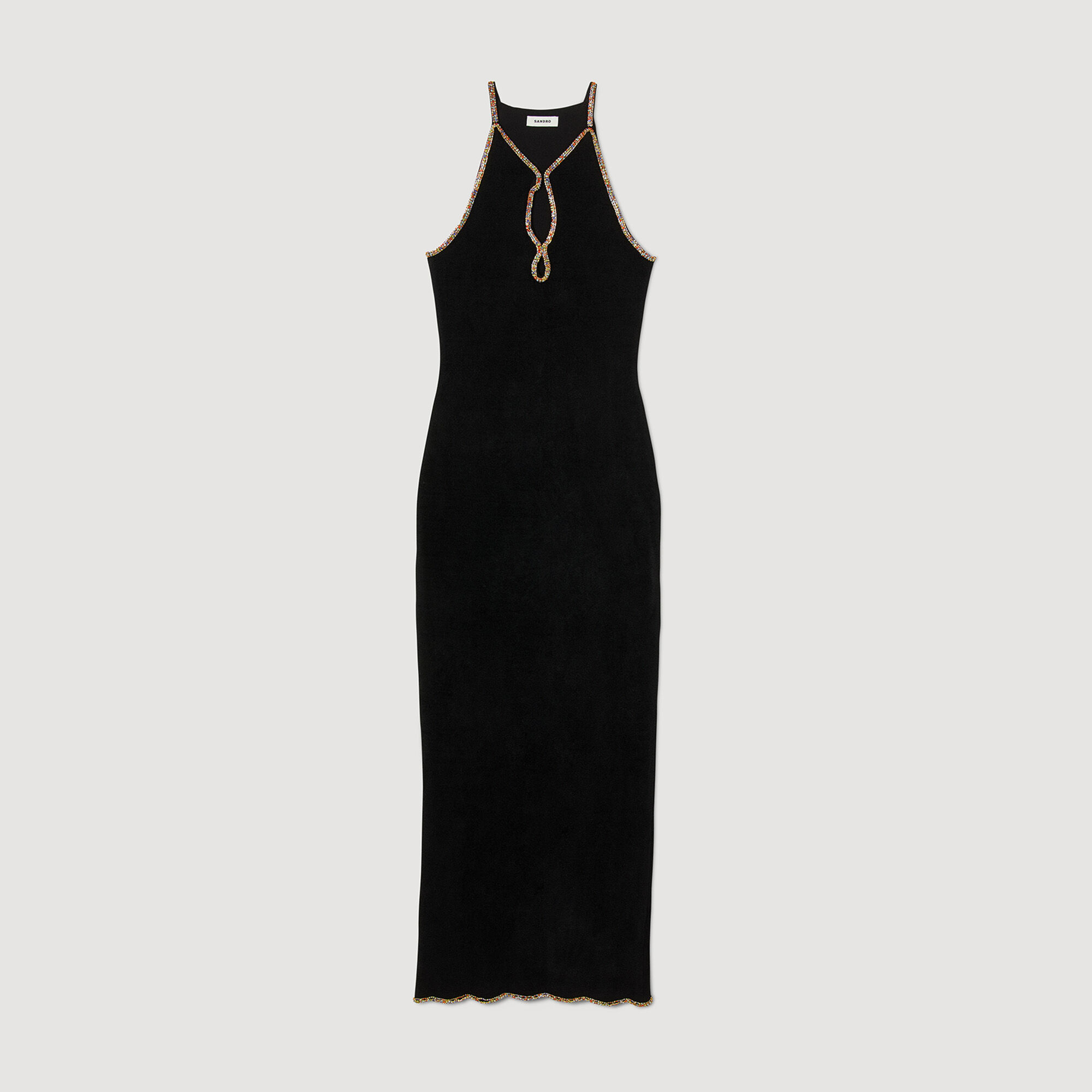 Shield and sword black sleeveless maxi dress top