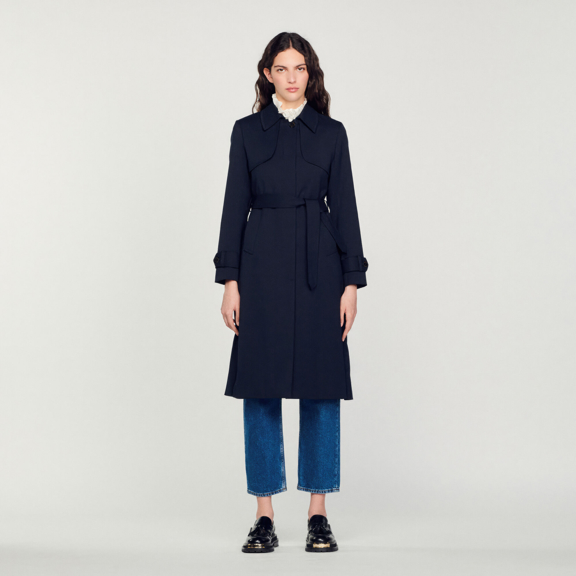 Navy trench sales coat womens uk