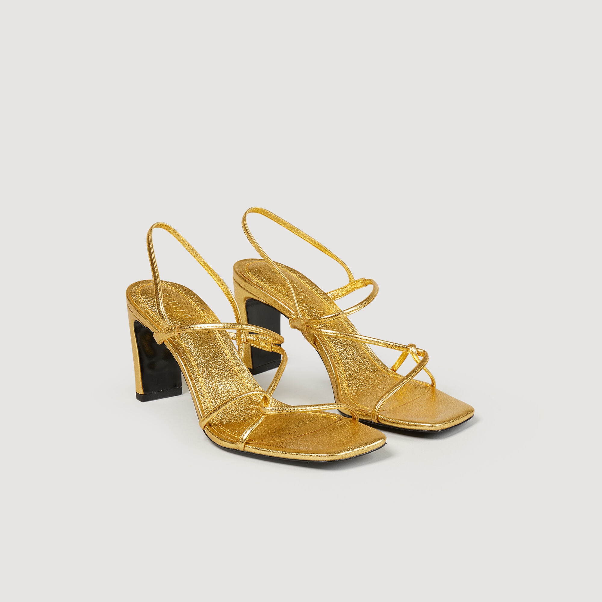Embossed leather sandals