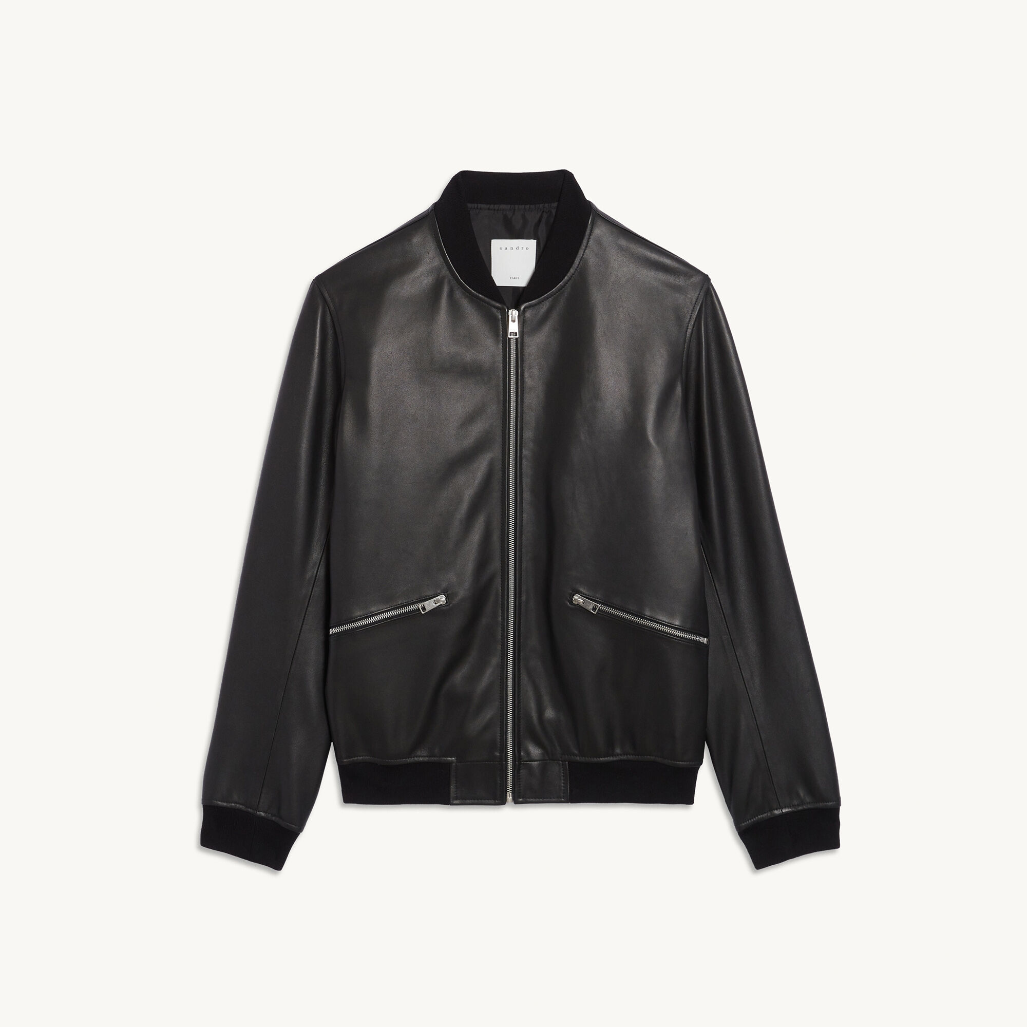 Sandro leather bomber cheap
