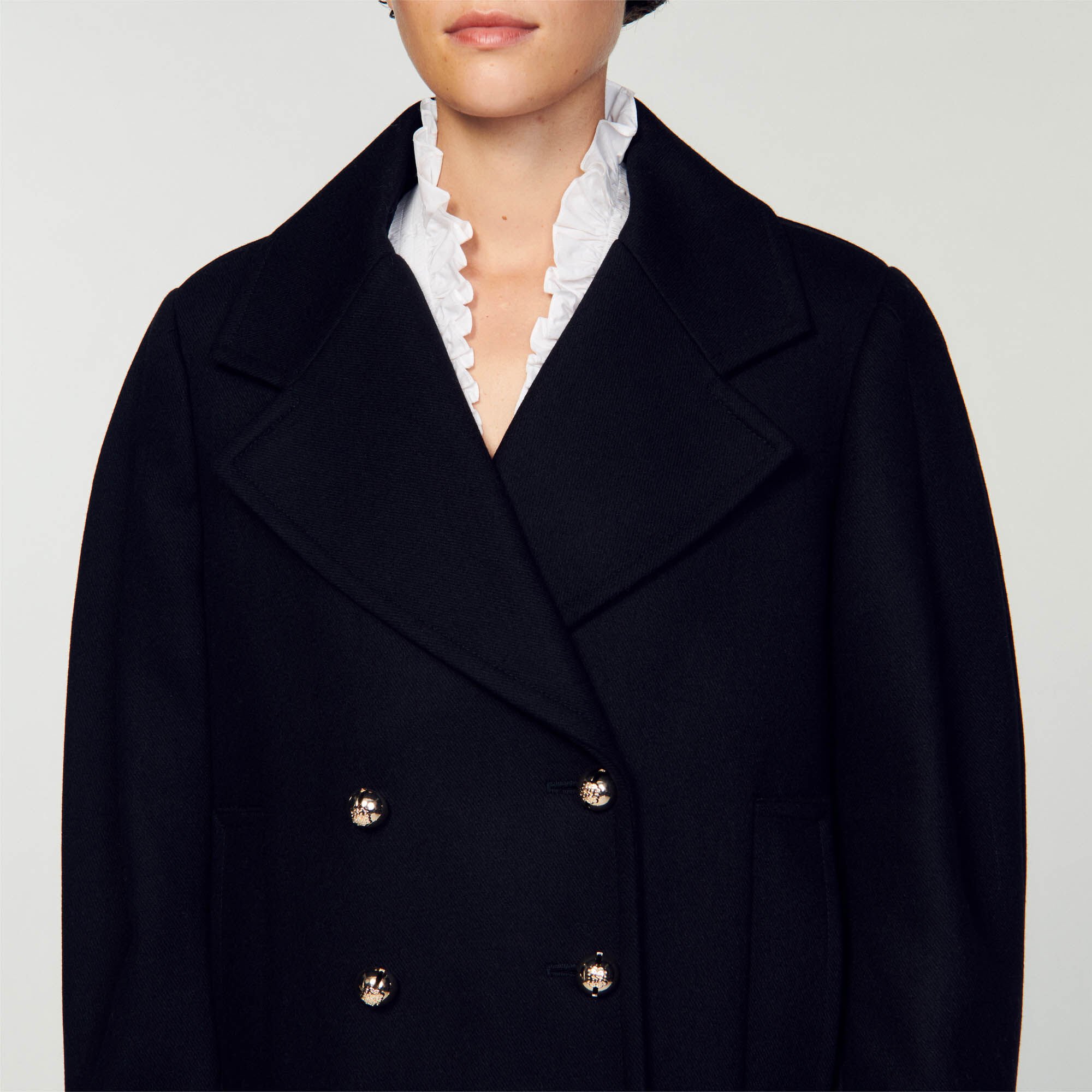 Manteau col tailleur Manteaux Sandro paris
