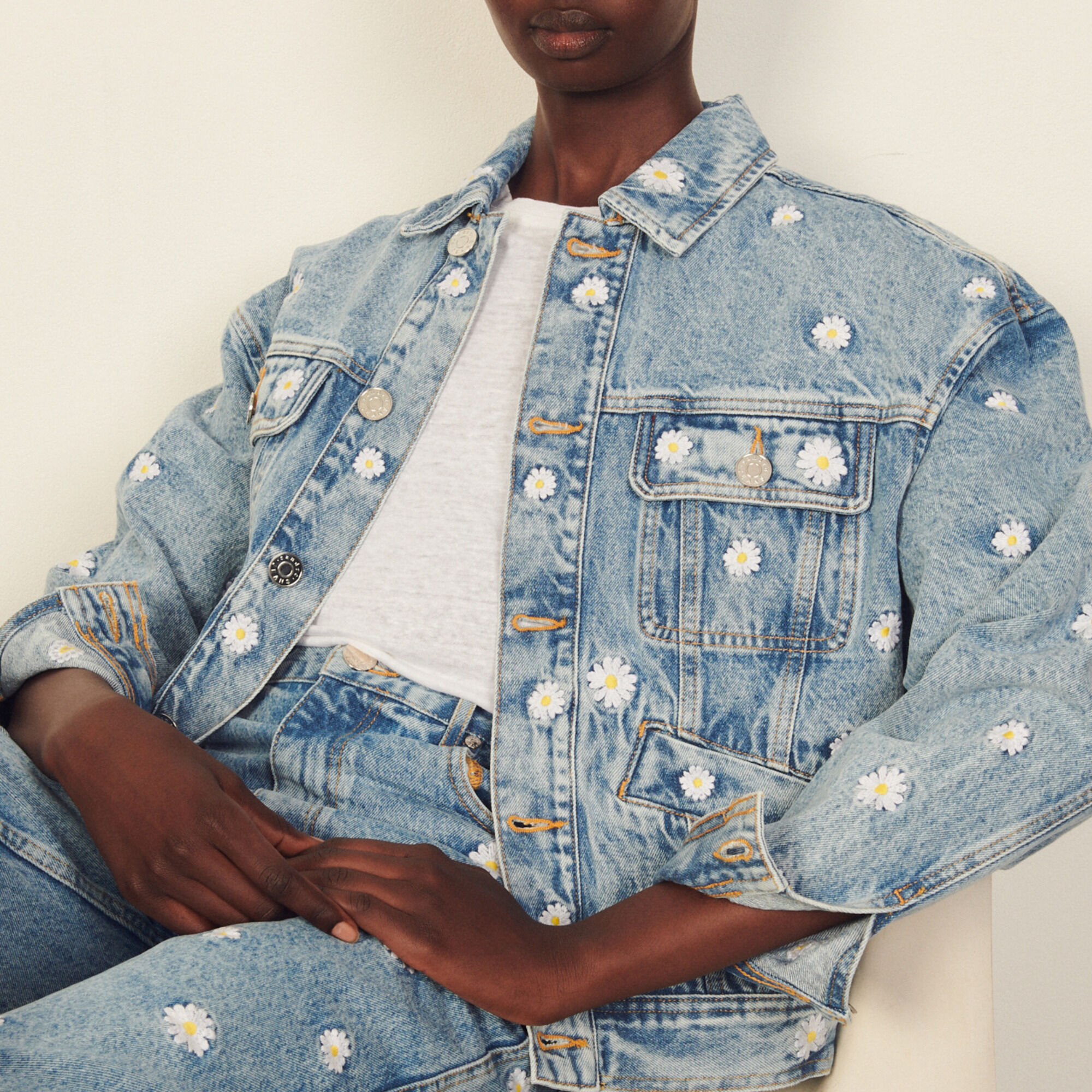 Sandro denim jacket clearance