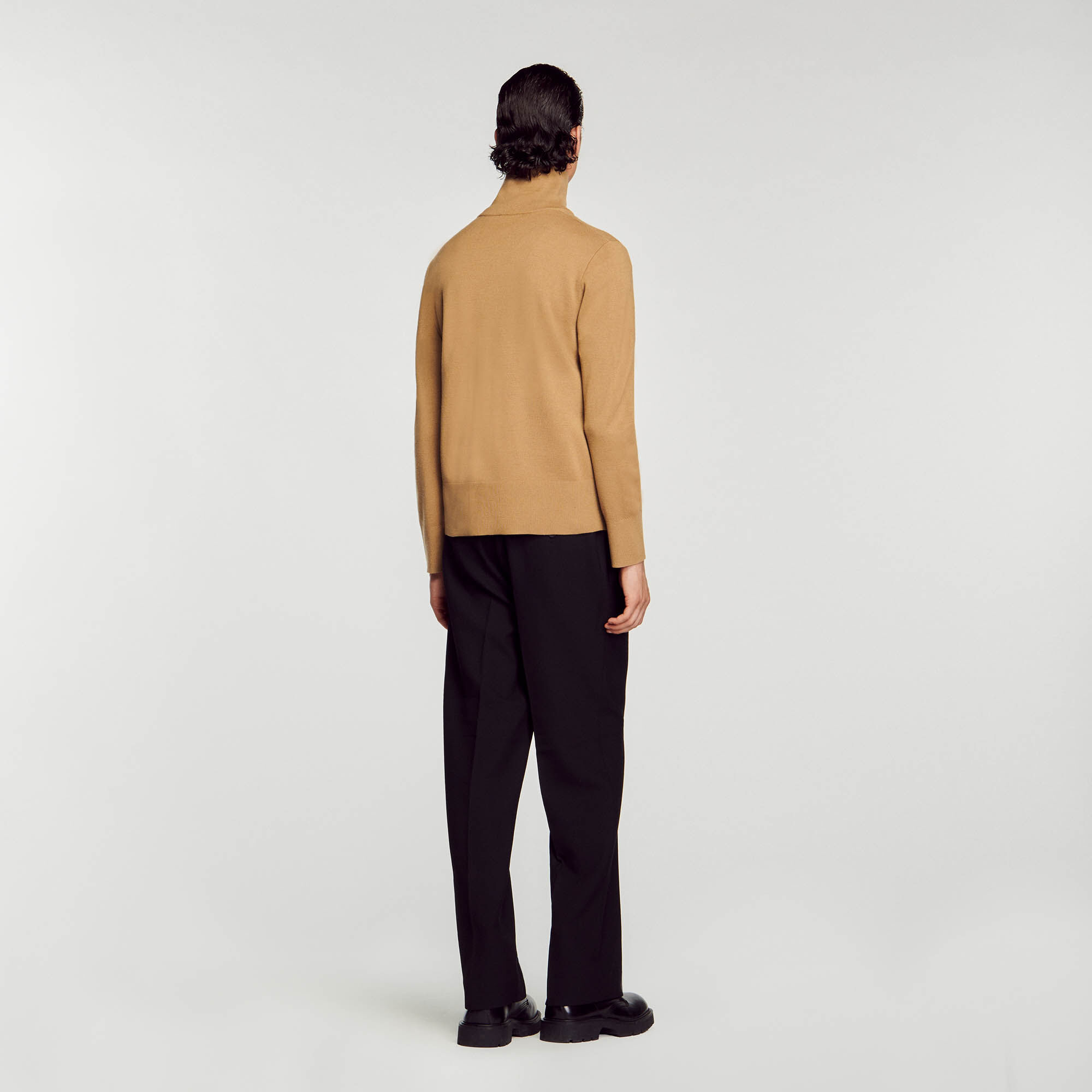 Zip up wool cardigan