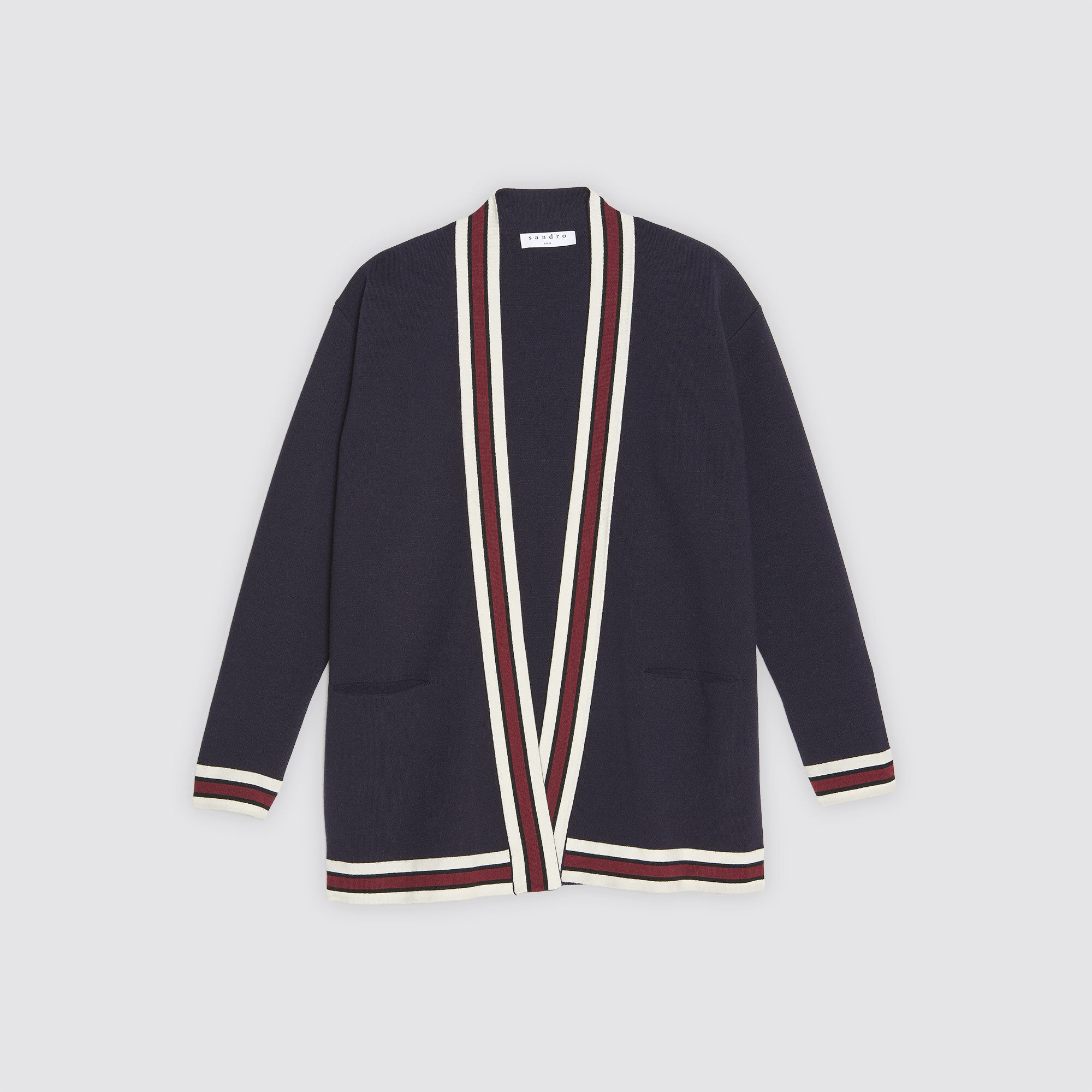 Sandro cardigan with contrasting slogan on sale