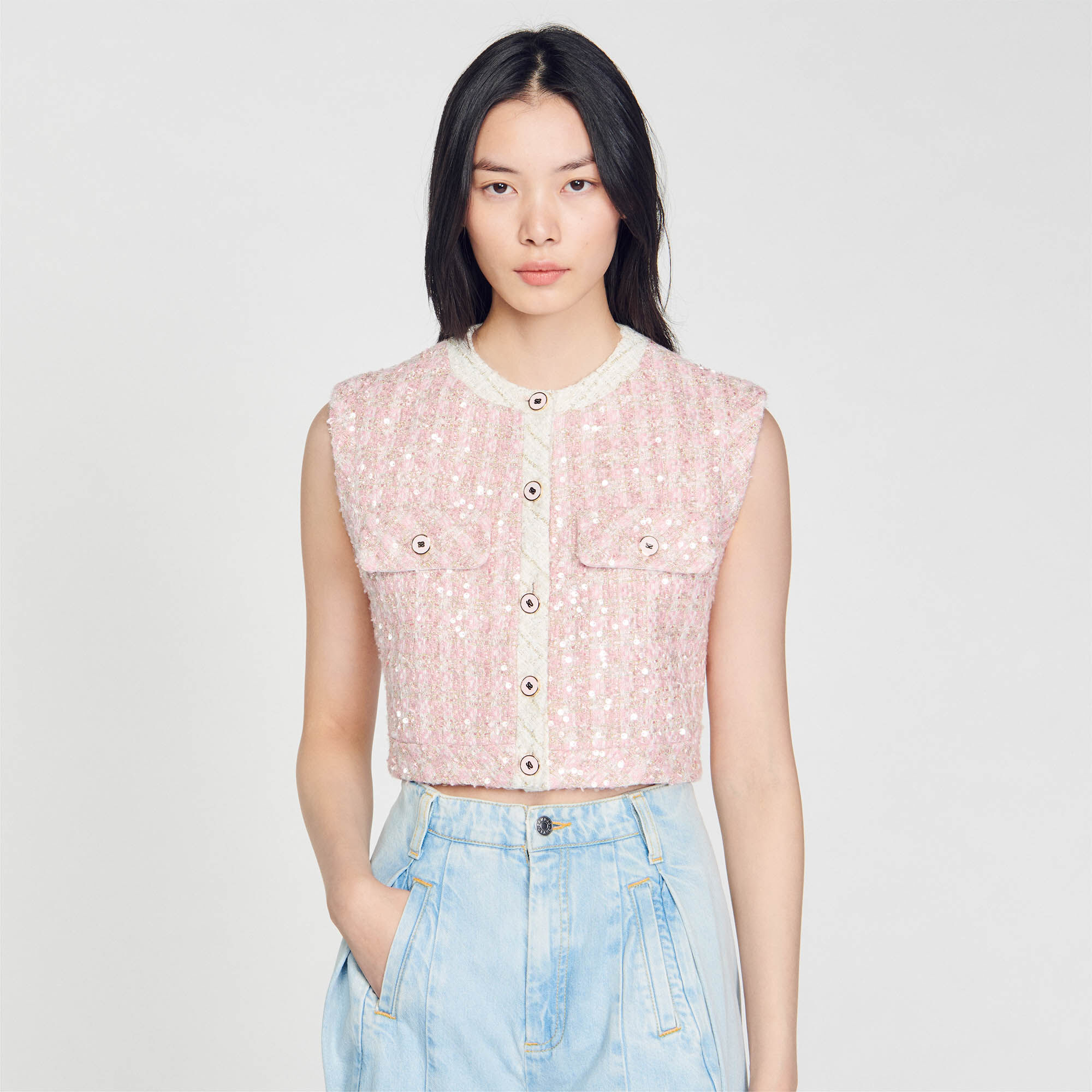 Tweed 2025 sleeveless jacket