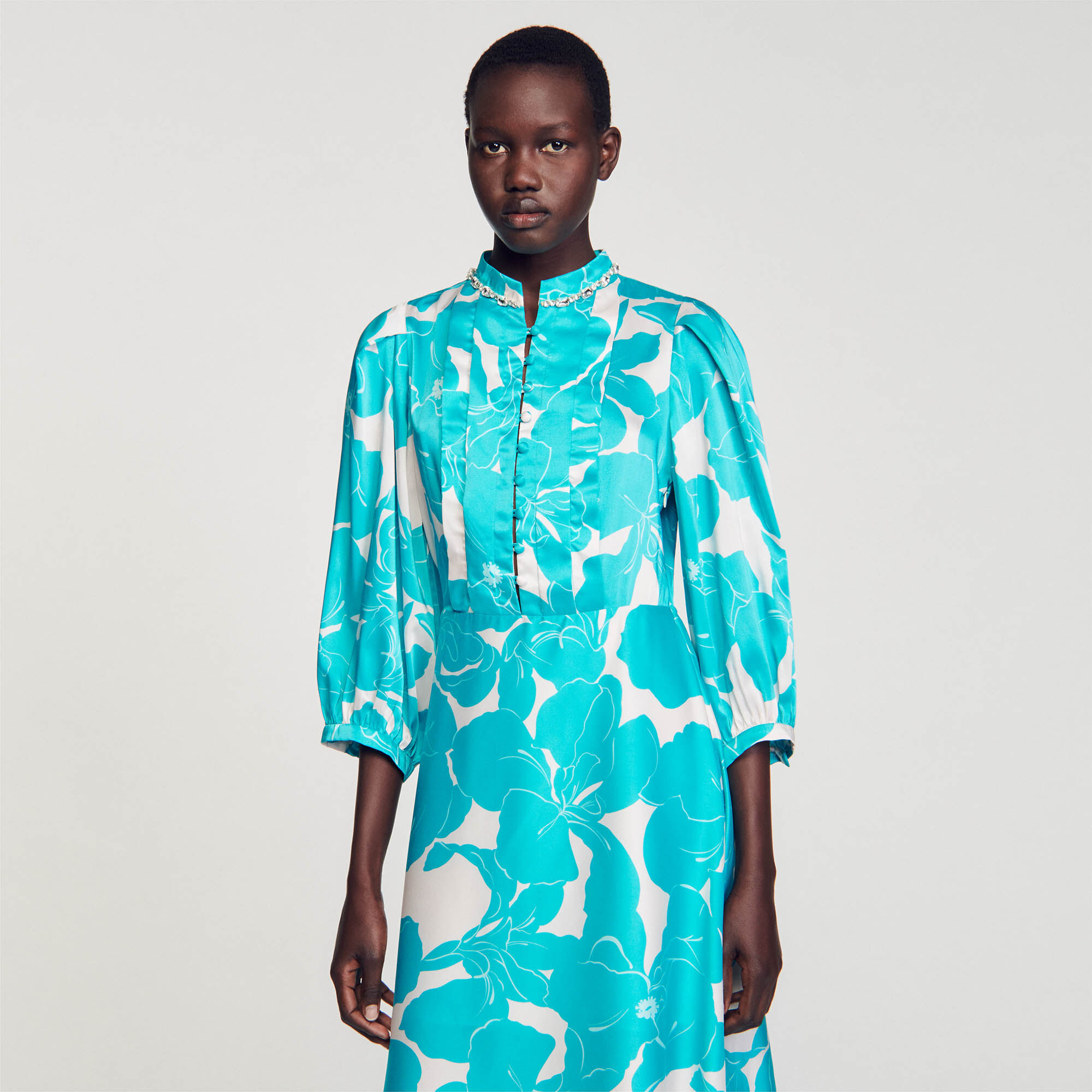 High neck hot sale floaty dress