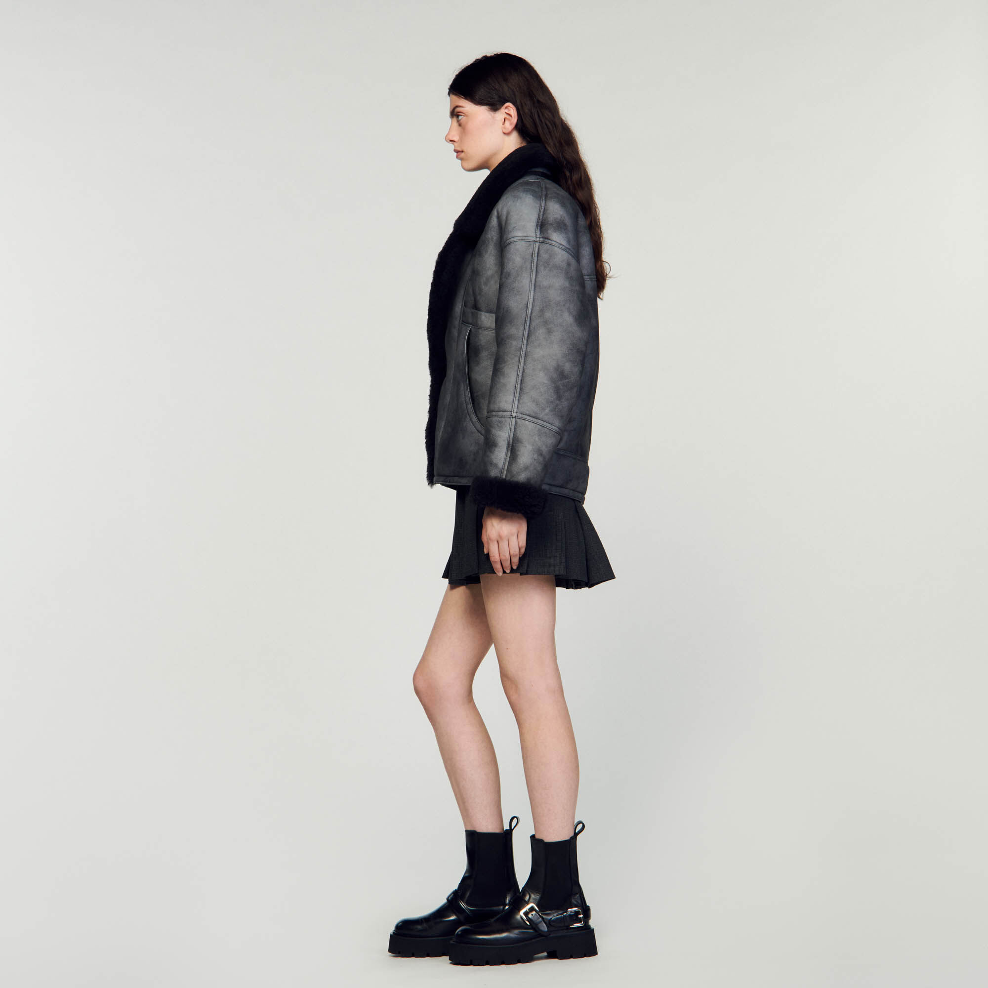 Peau lainee sandro femme shop