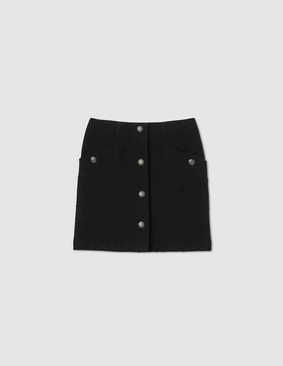 Louis Vuitton LV x YK Buttons Leather Mini Skirt BLACK. Size 40