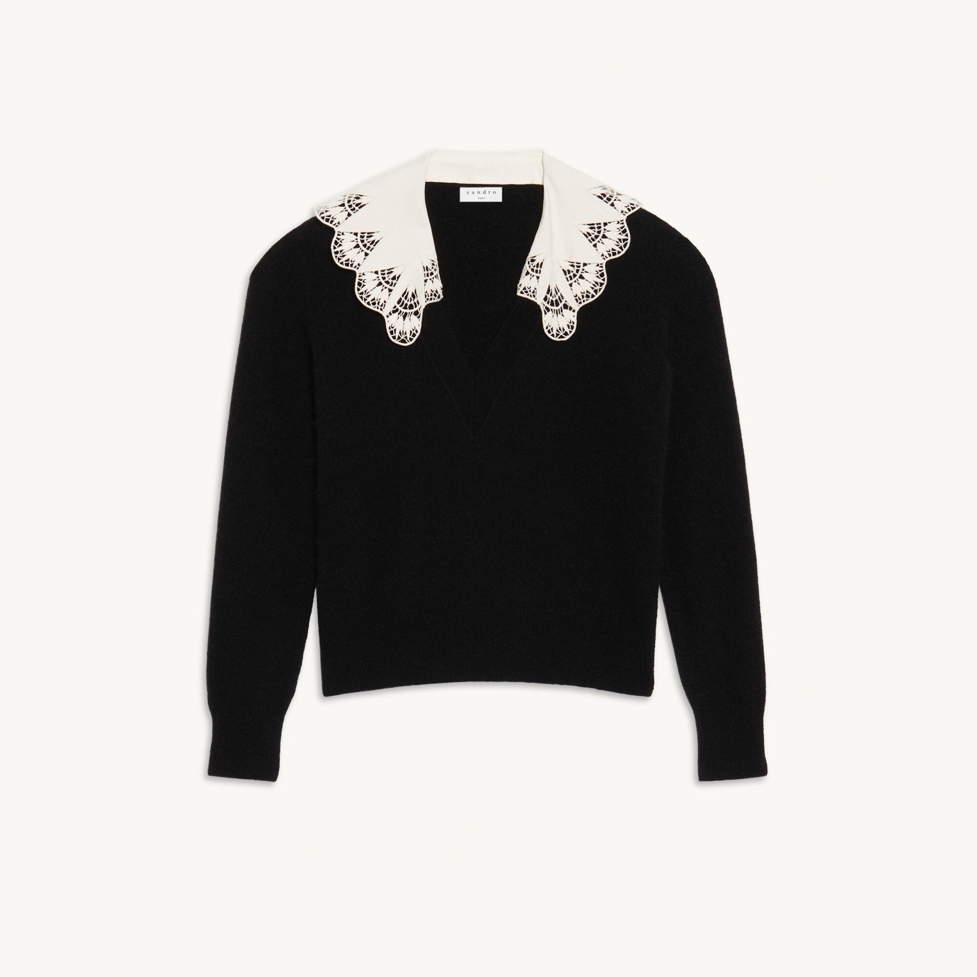 Black collar sweater
